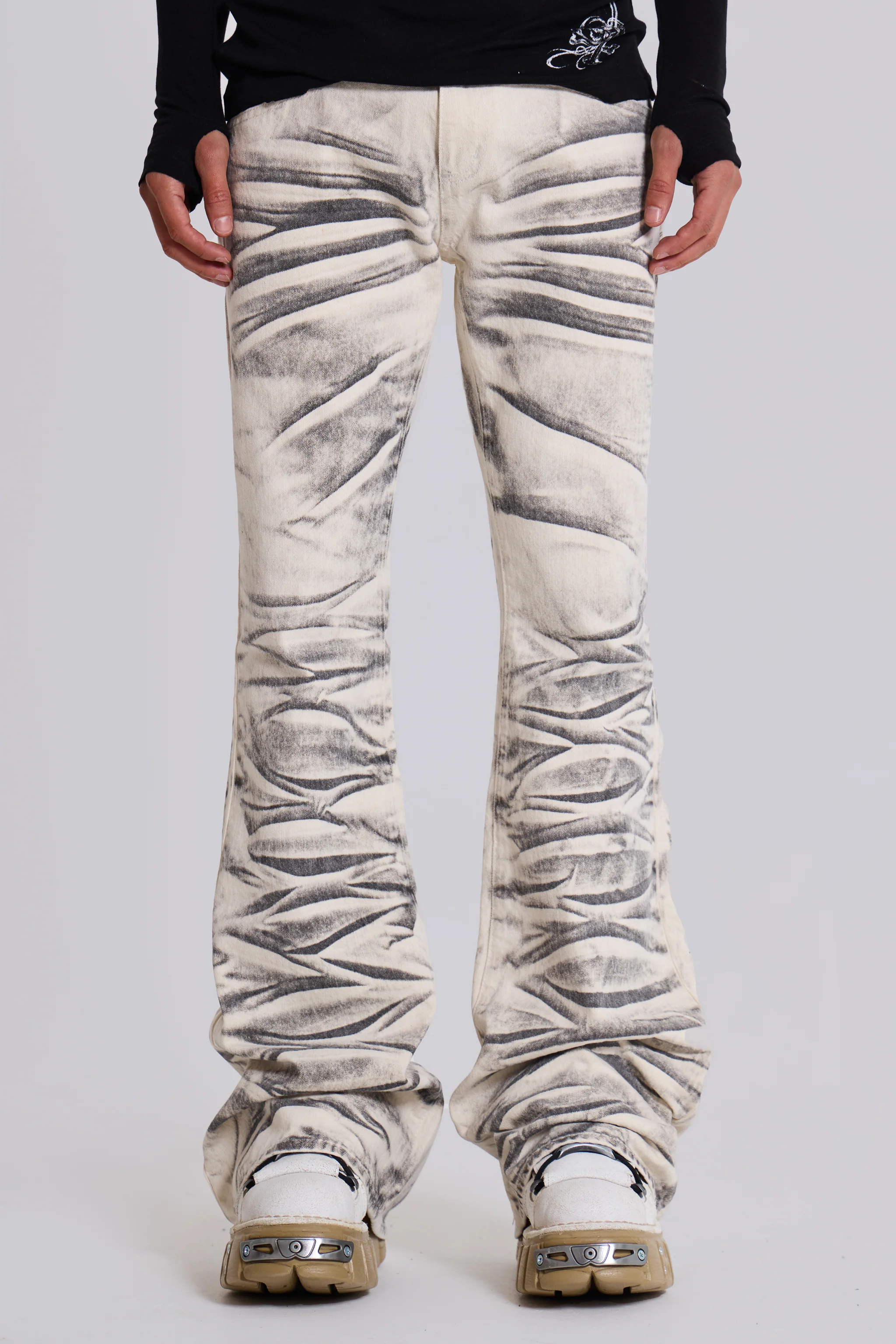 Arctic White Drift Bootcut Jeans
