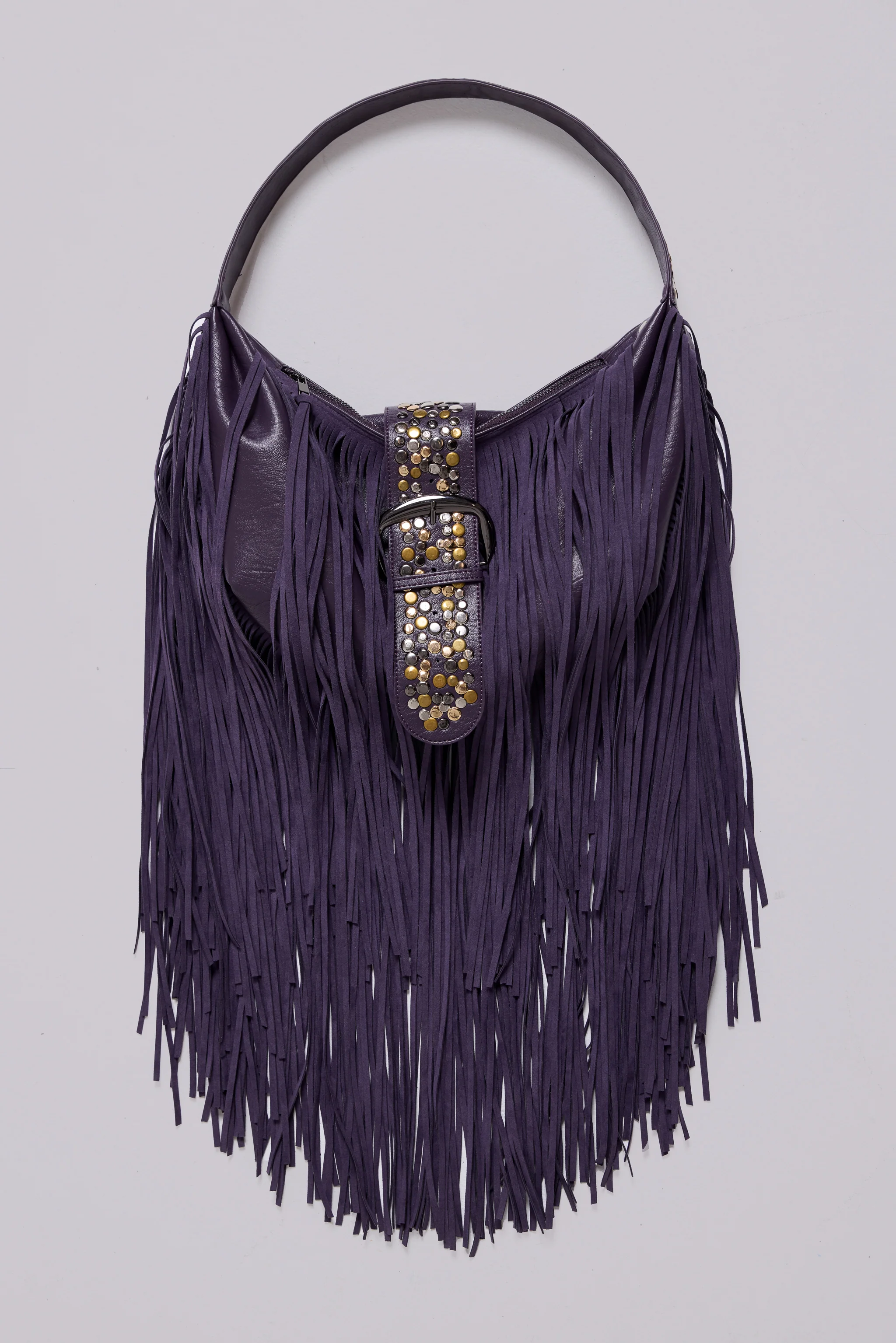 Amethyst Fringe Studded Shoulder Bag - Image 2