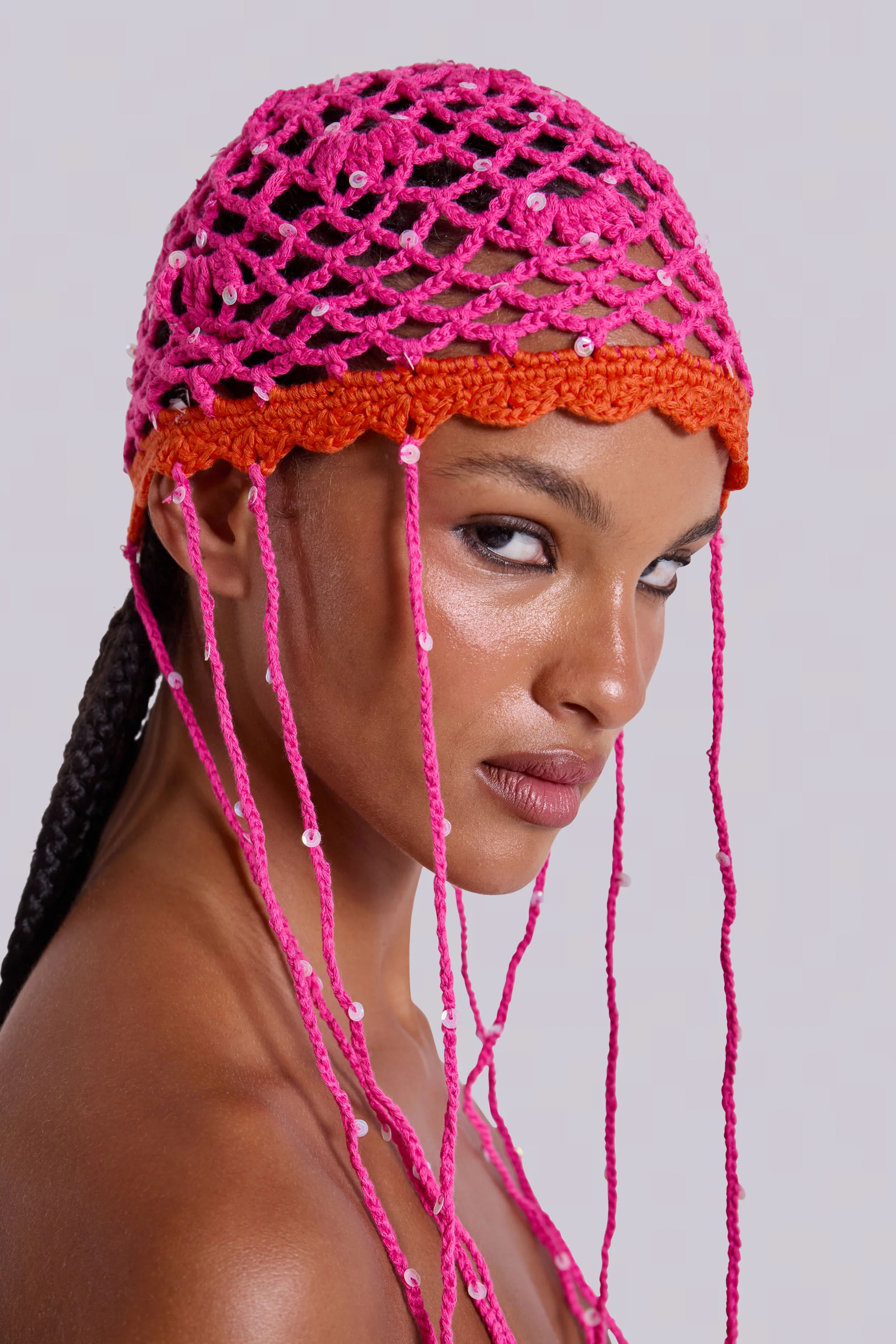 Aurea Crochet Fringe Sequin Hat - Image 4