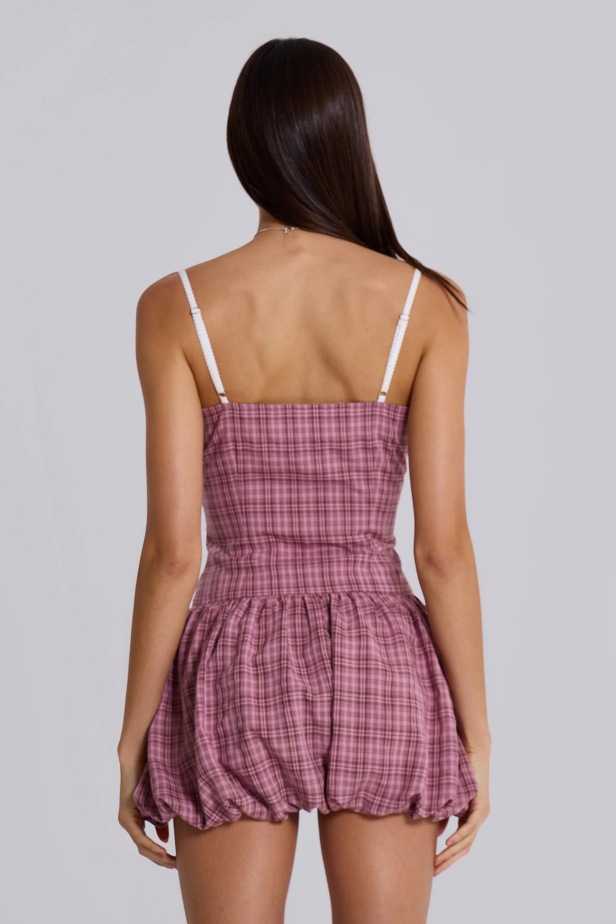 Ava Checked Puffball Dress - Image 4