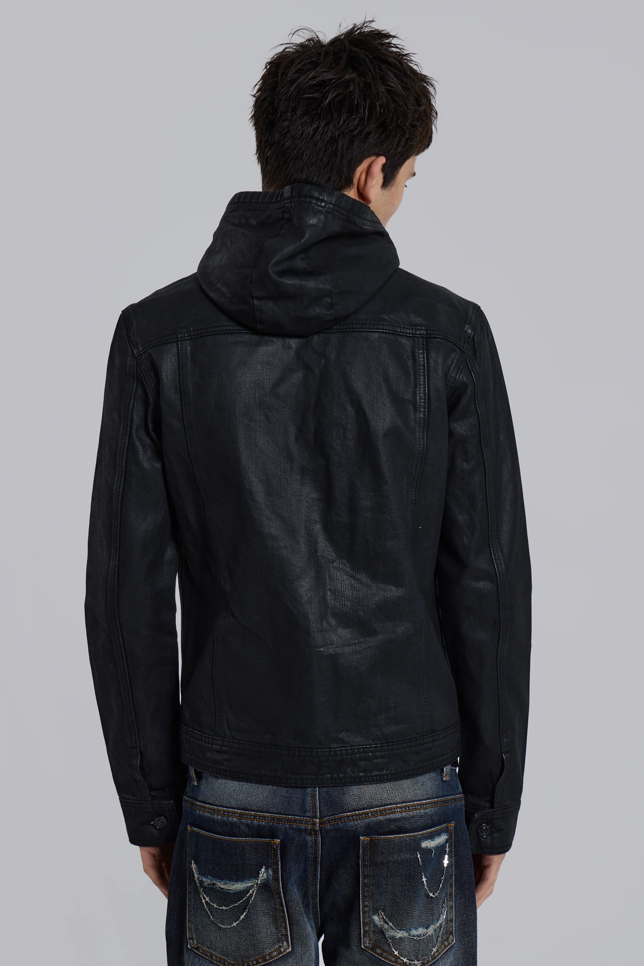Bedrock Waxed Hooded Denim Jacket - Image 3