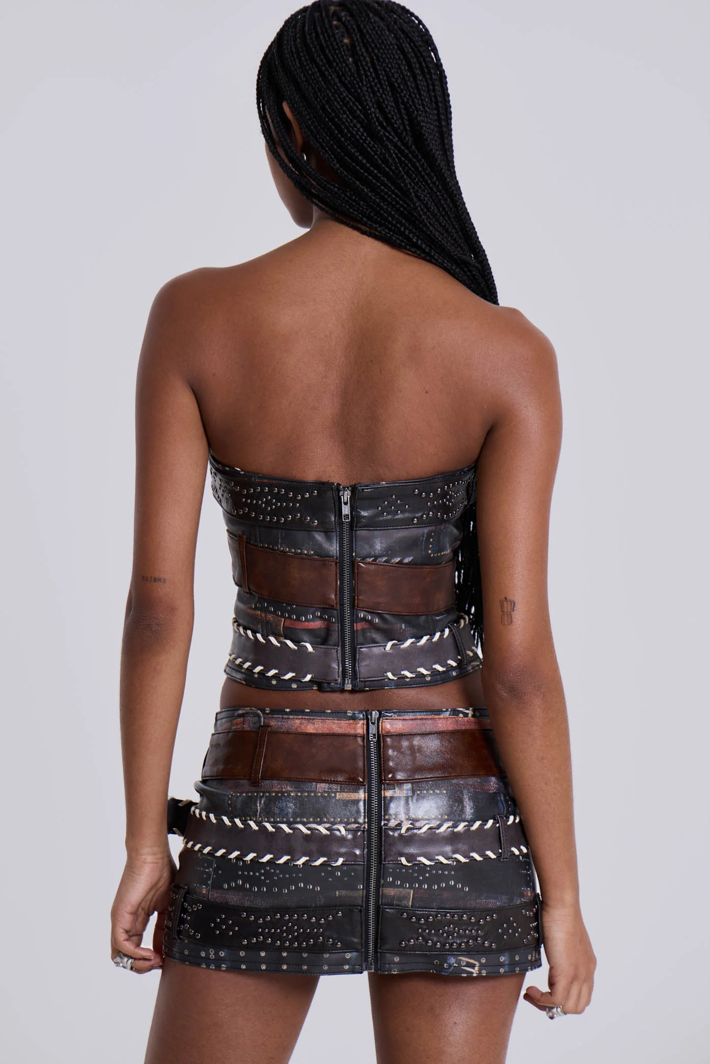 Belted Faux Leather Mini Skirt - Image 6