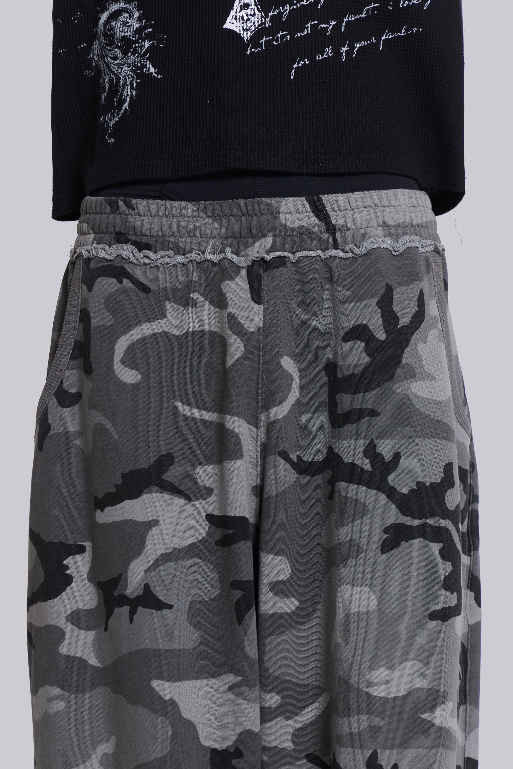 Black Baggy Camo Monster Joggers - Image 6