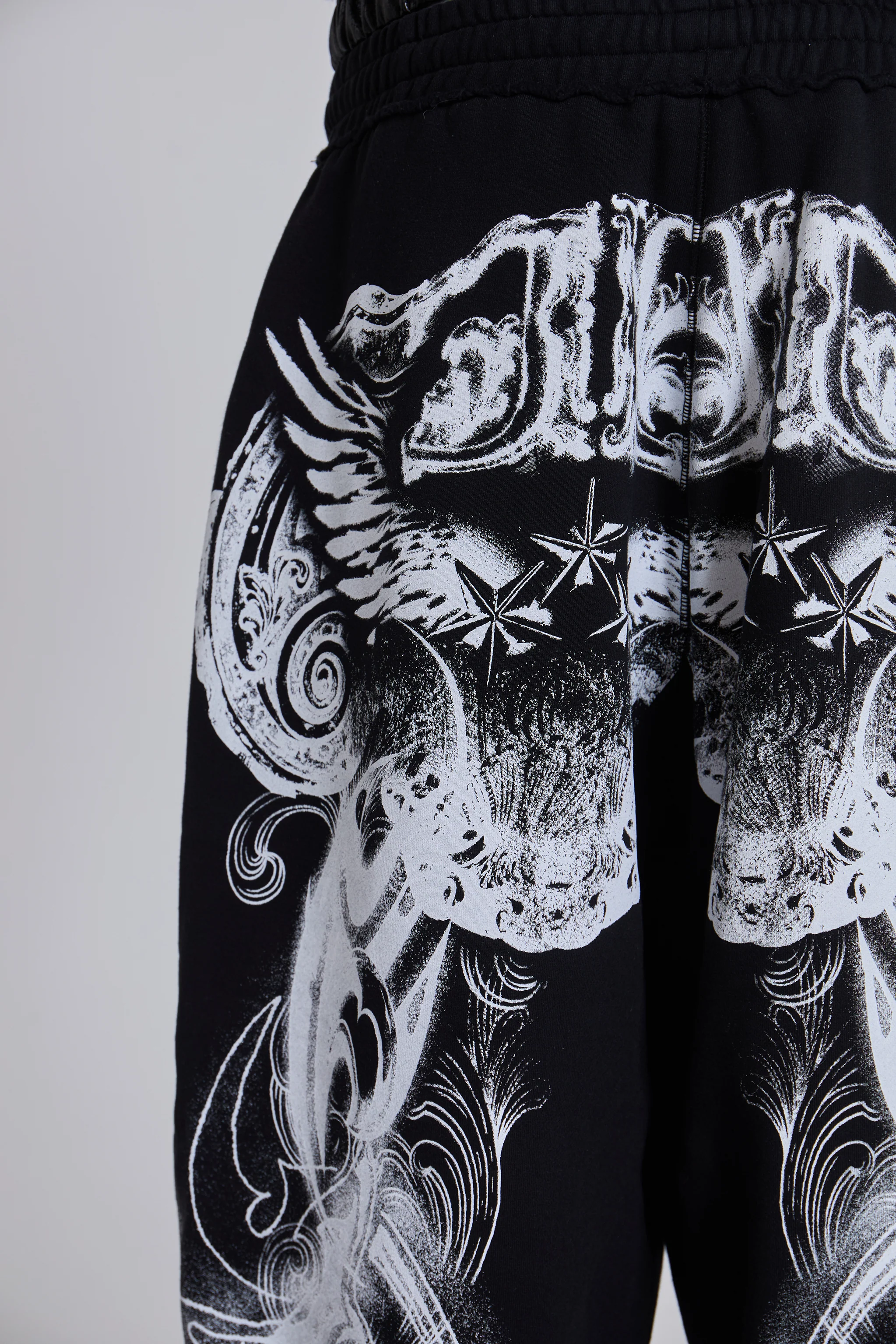 Black Gothic Print Baggy Monster Joggers - Image 4