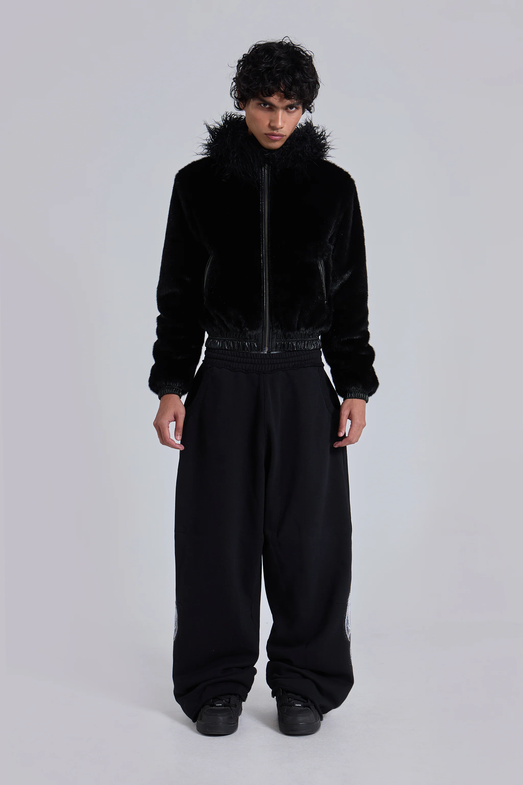 Black Gothic Print Baggy Monster Joggers - Image 9