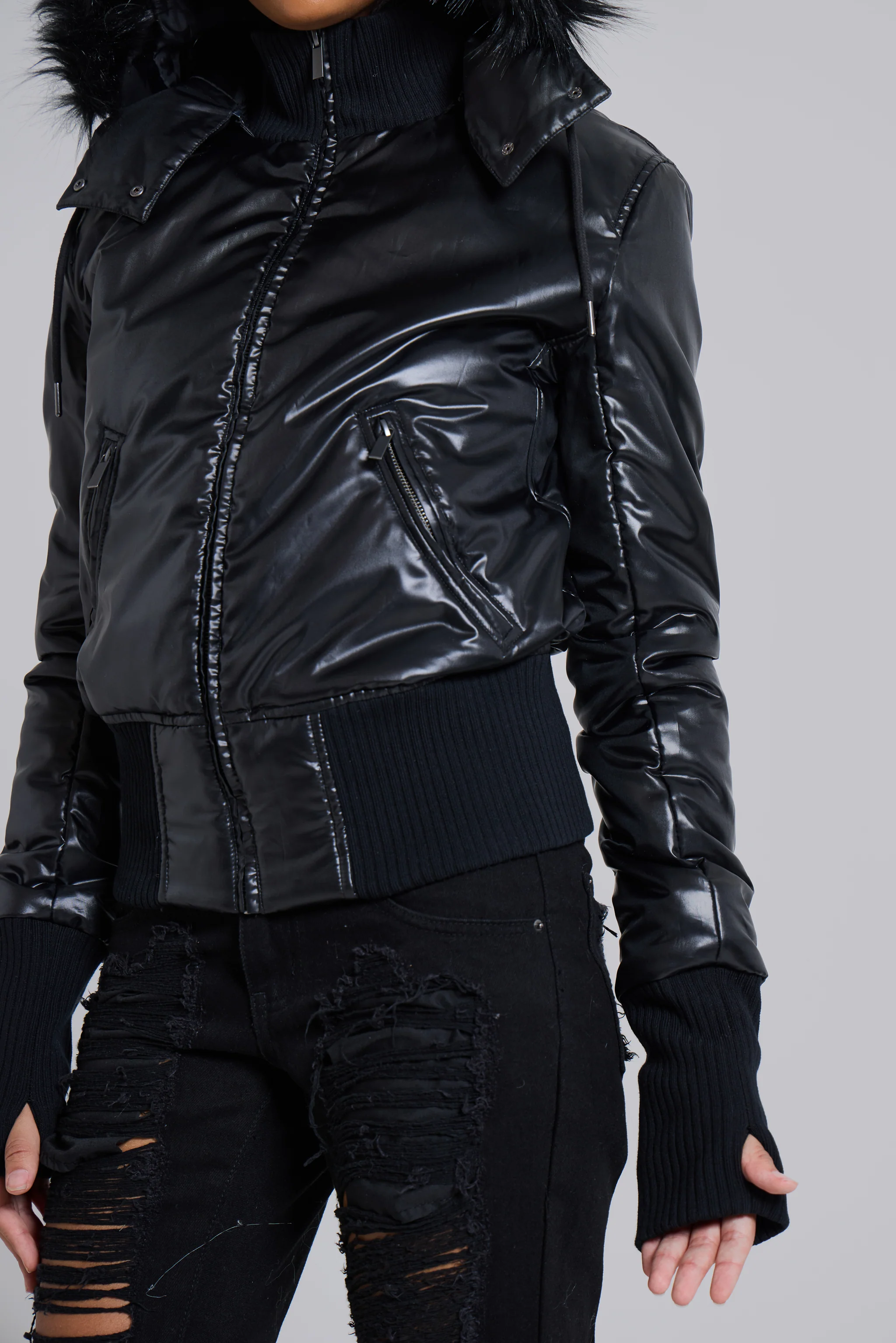 Black Mercury Puffer Jacket - Image 10
