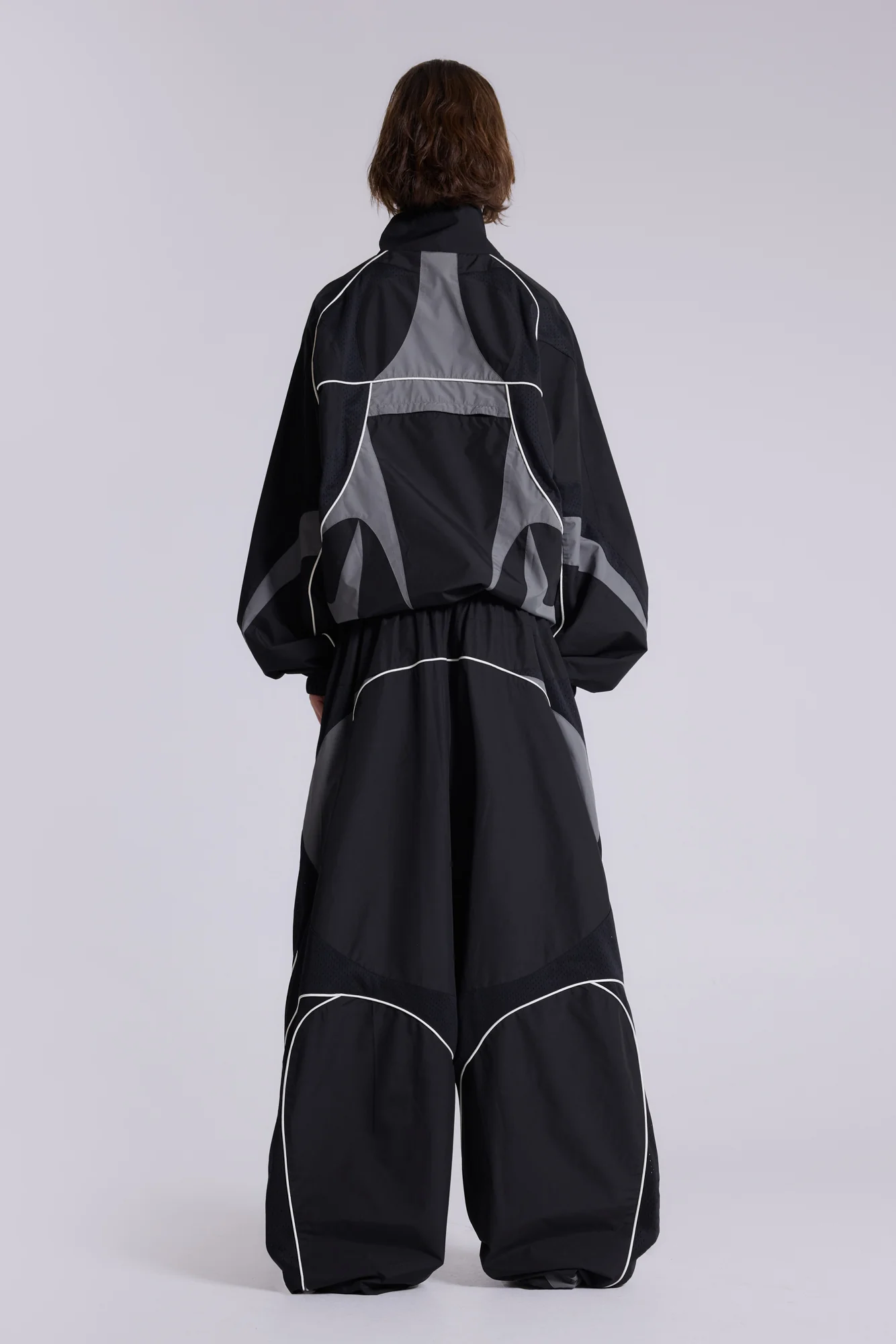 Black Panelled Vapor Joggers - Image 6
