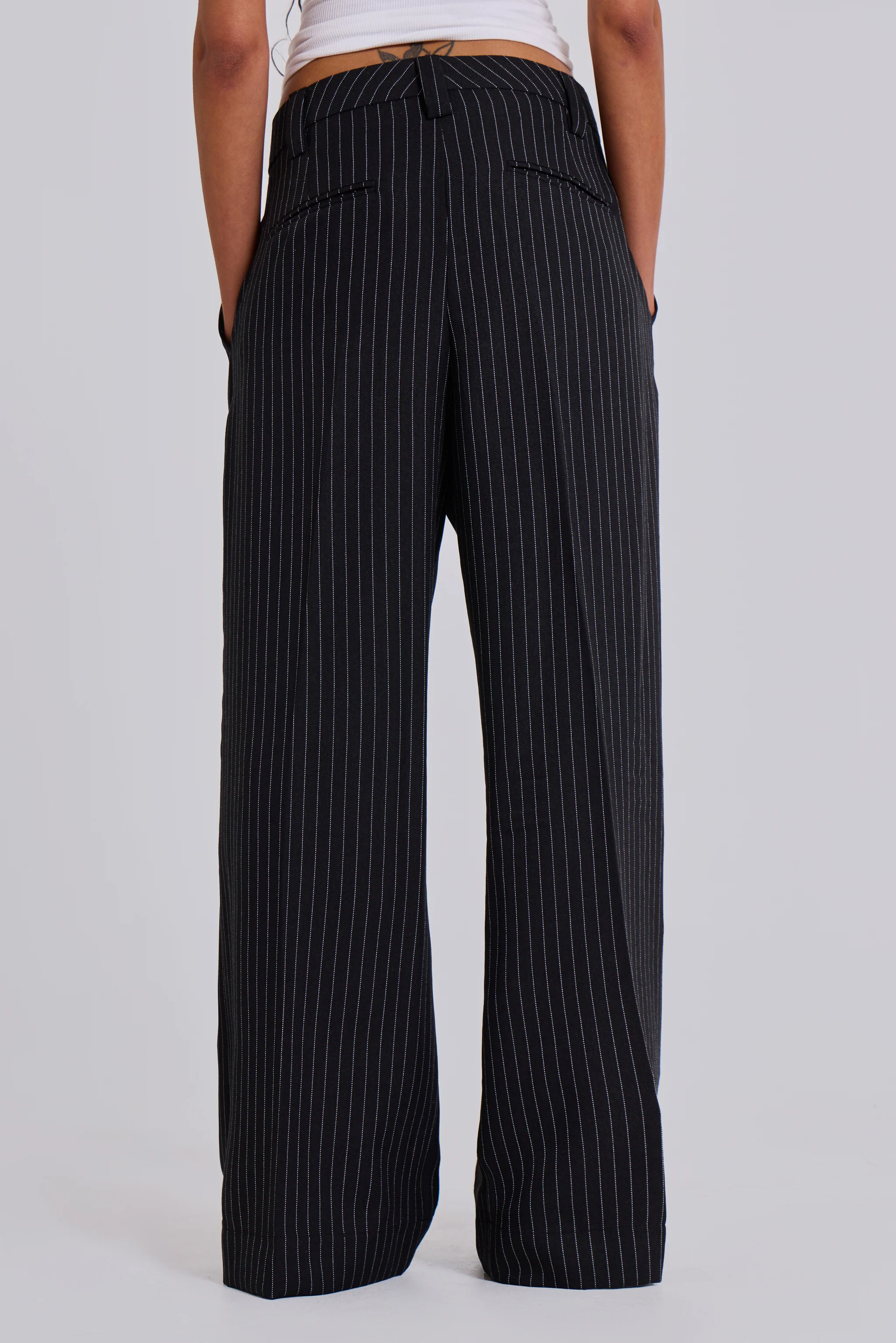 Black Pinstripe Goliath Suit Pants - Image 3