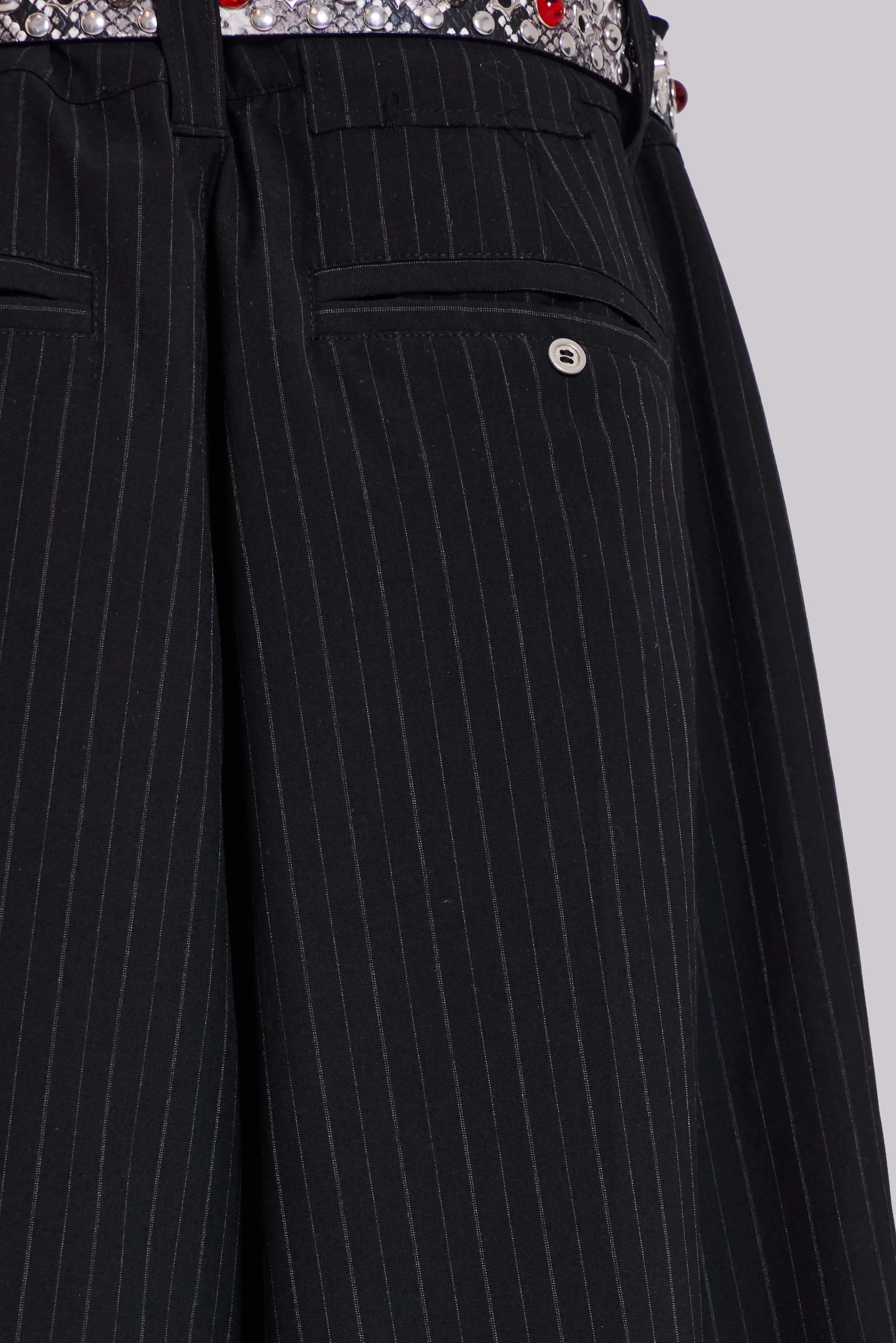 Black Pinstripe XL Goliath Baggy Shorts - Image 7