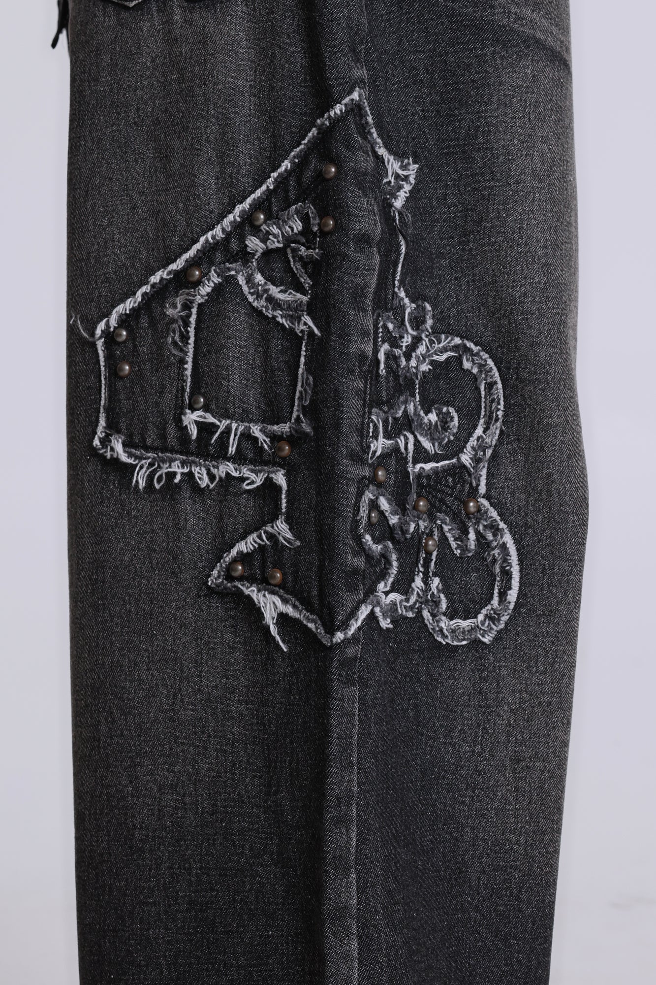 Black Raised Embroidery XL Colossus Jeans - Image 6