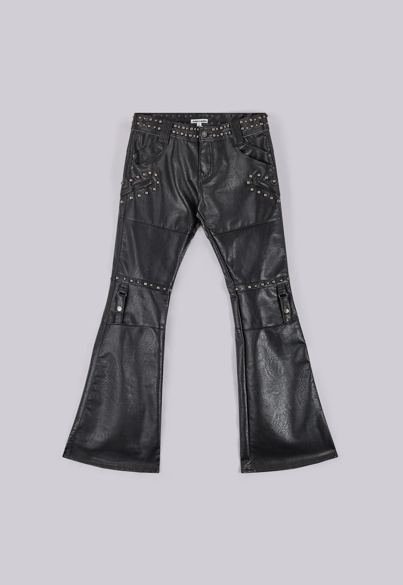 Black Carbon Studded Drift Bootcut Pants - Image 2
