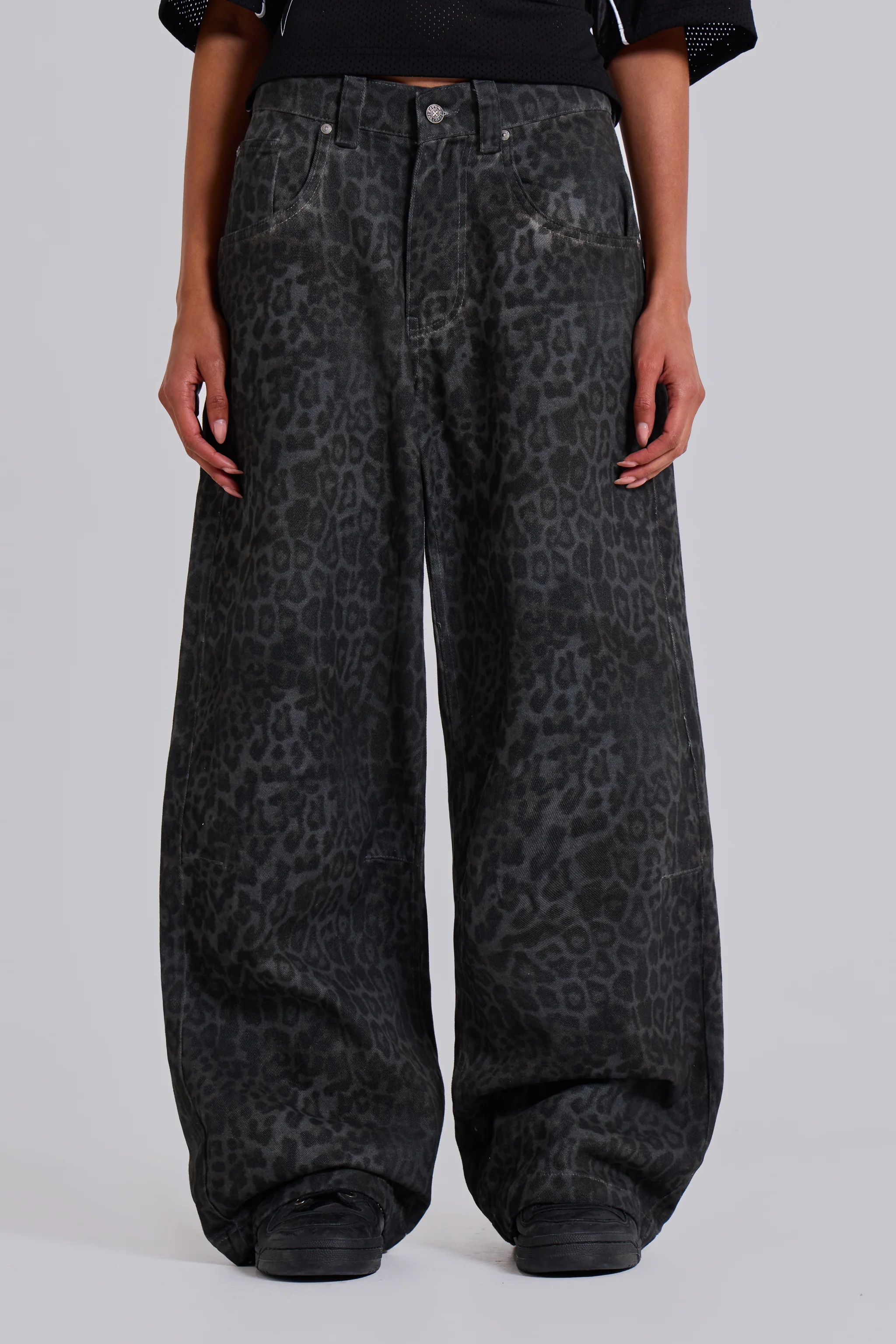 Charcoal Leopard Fade Colossus Jeans - Image 7