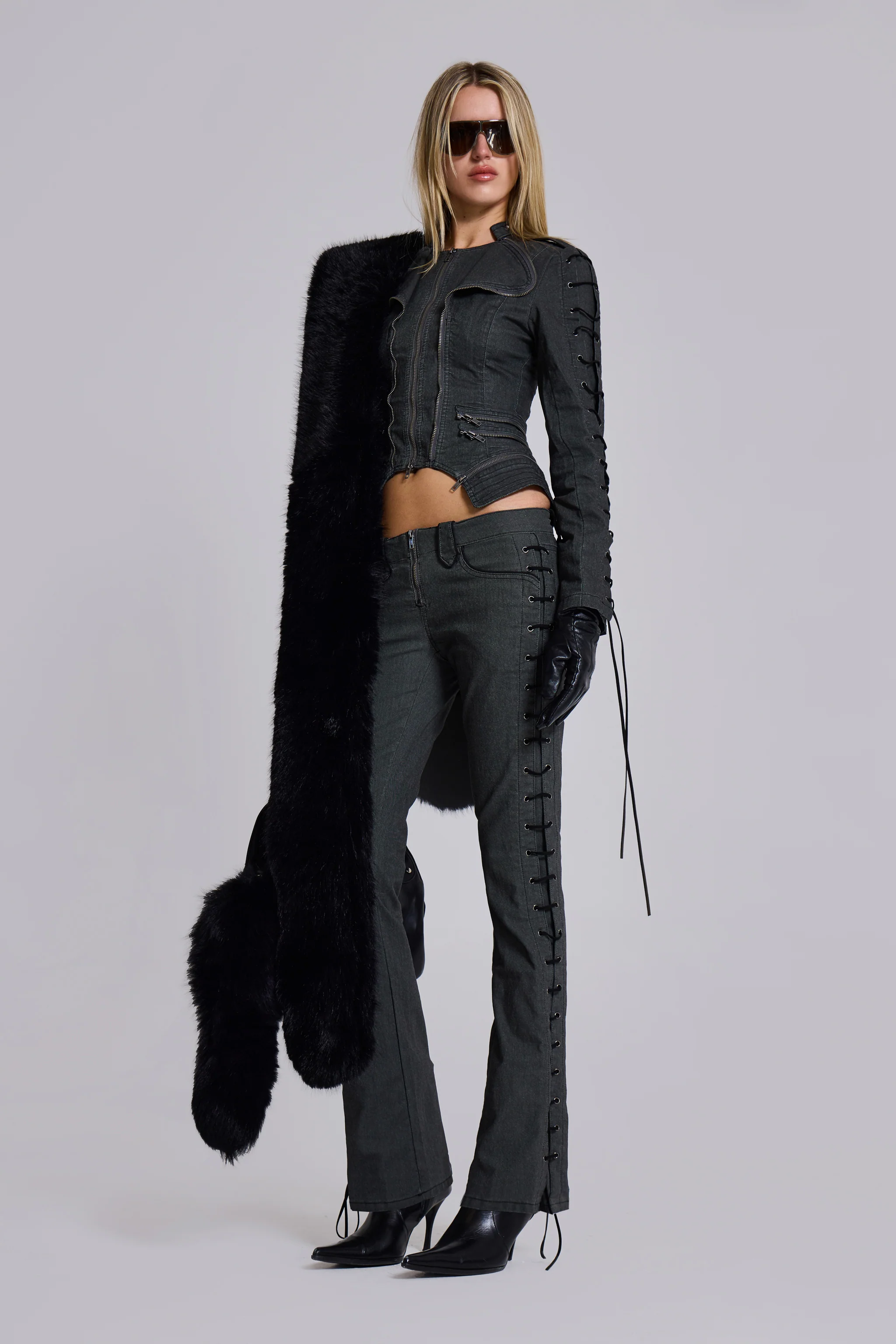 Charis Lace Up Military Bootcut Jeans - Image 4