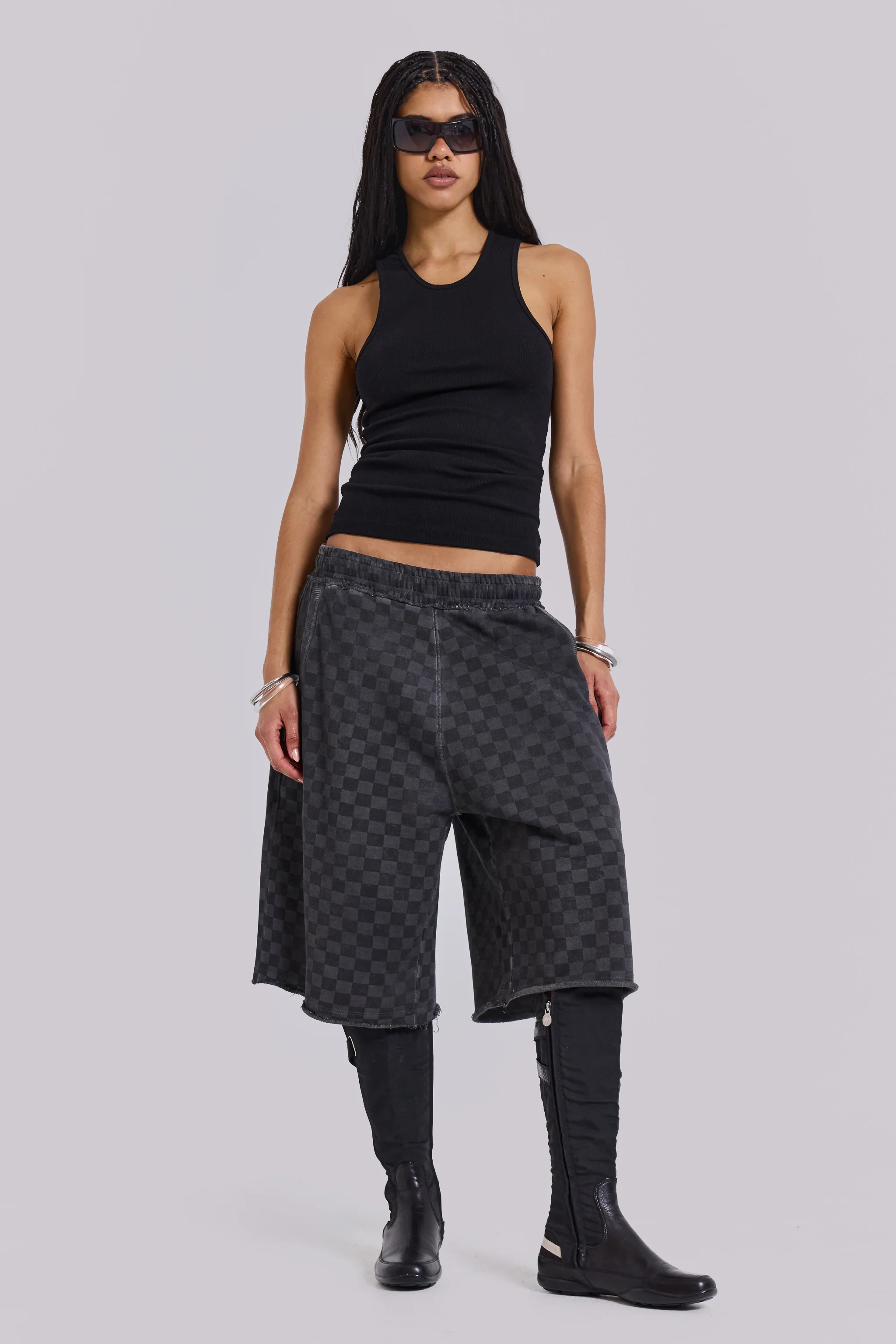 Checkerboard Monster Jogger Baggy Shorts - Image 10