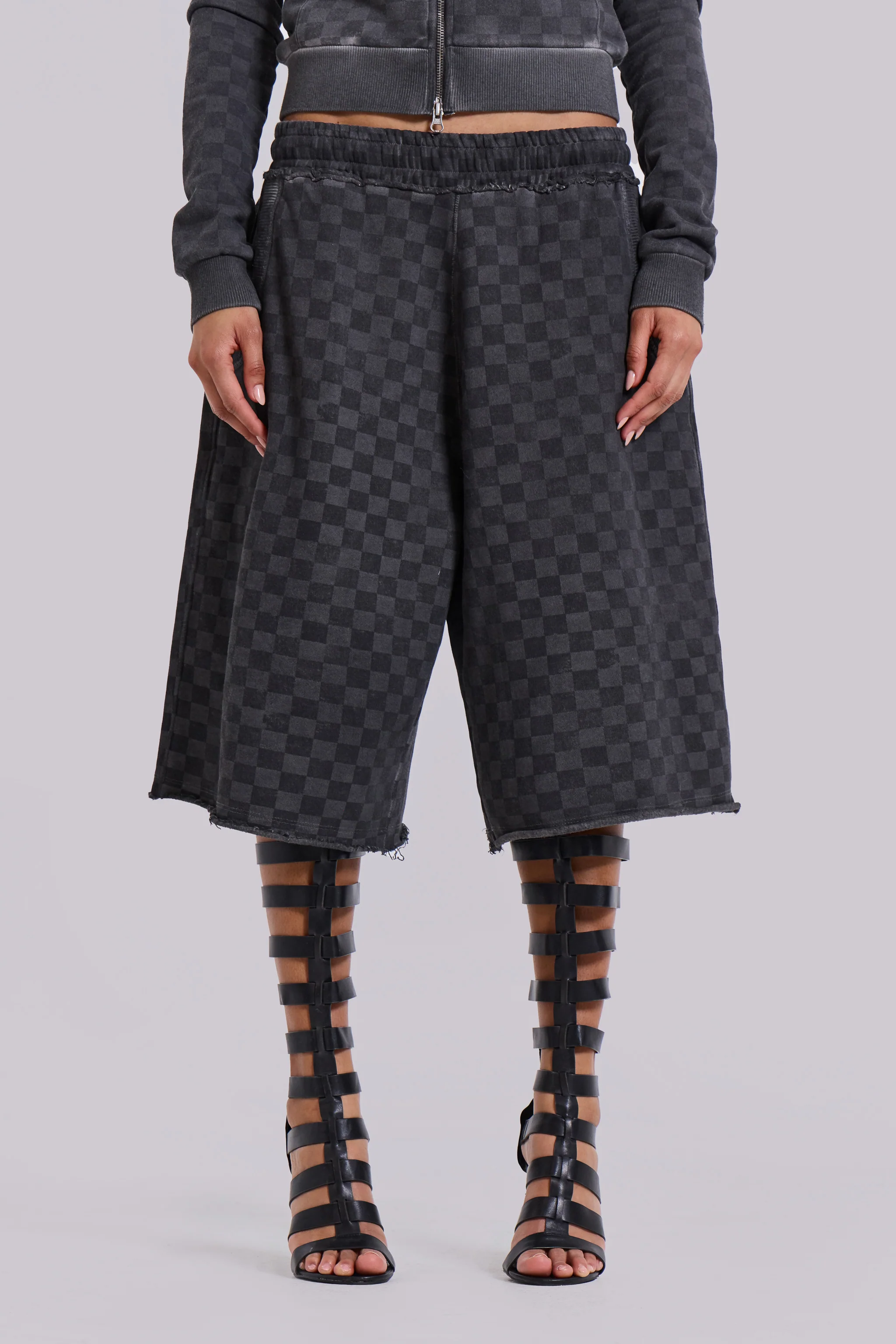 Checkerboard Monster Jogger Baggy Shorts - Image 3