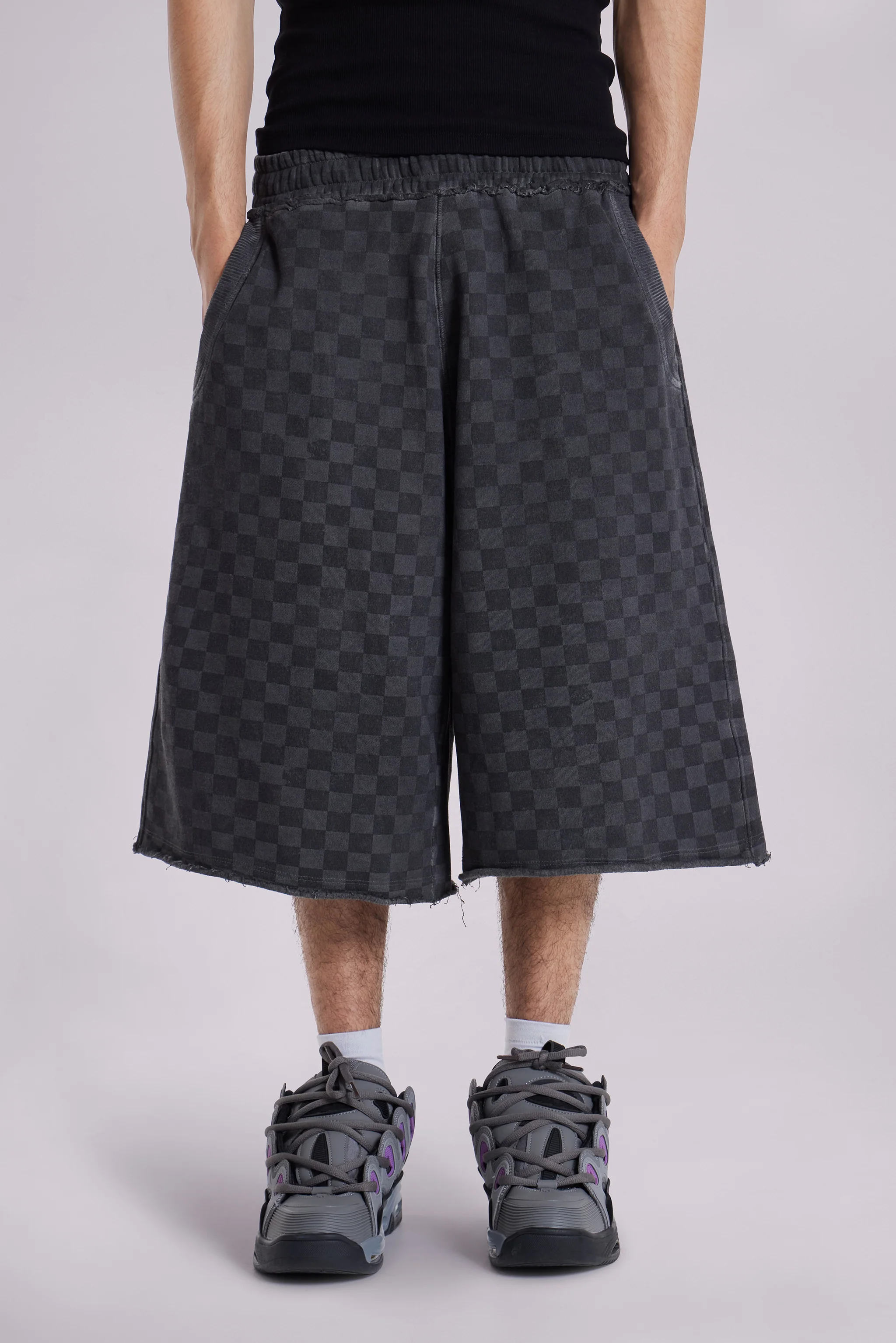 Checkerboard Monster Jogger Baggy Shorts - Image 3