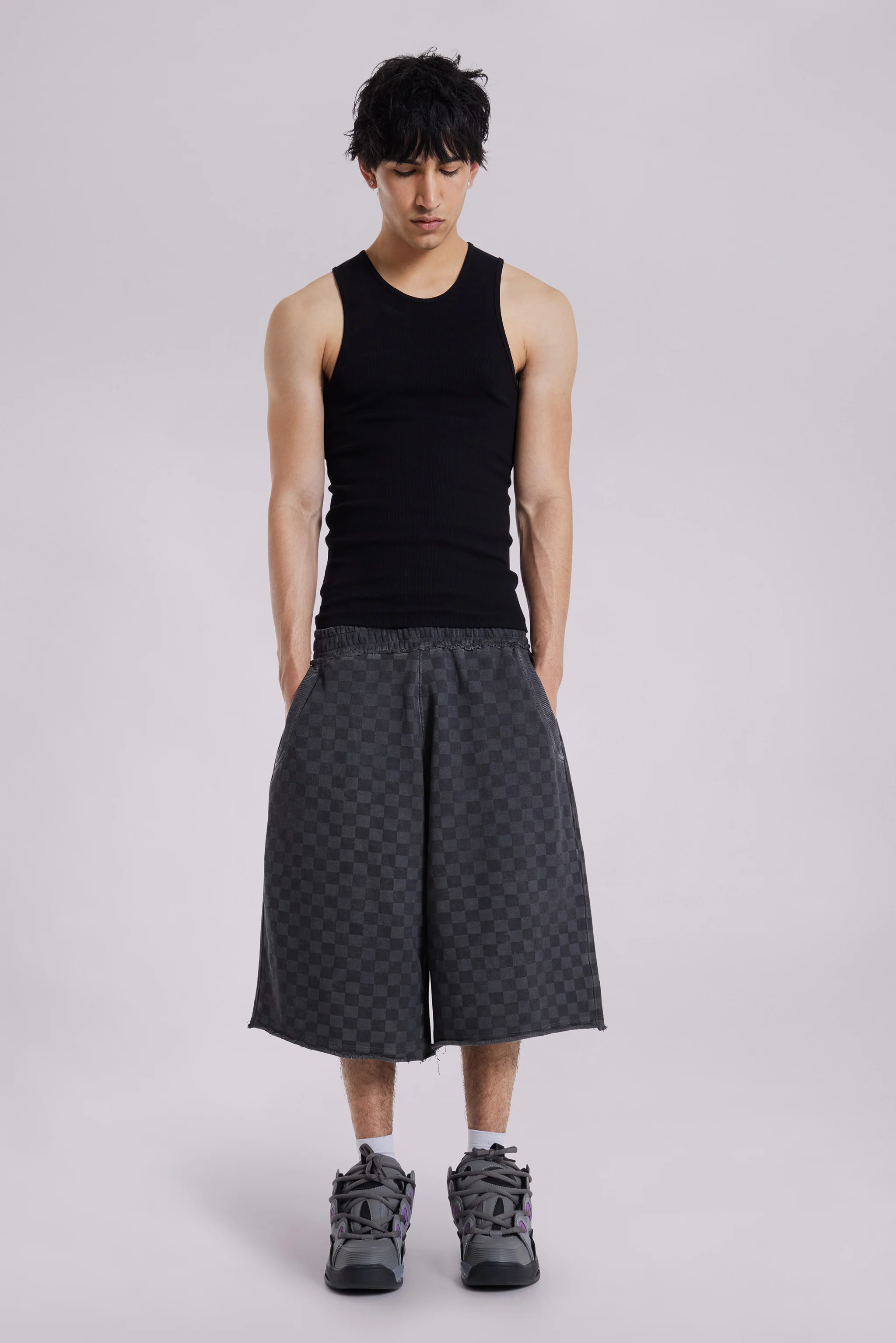 Checkerboard Monster Jogger Baggy Shorts - Image 4