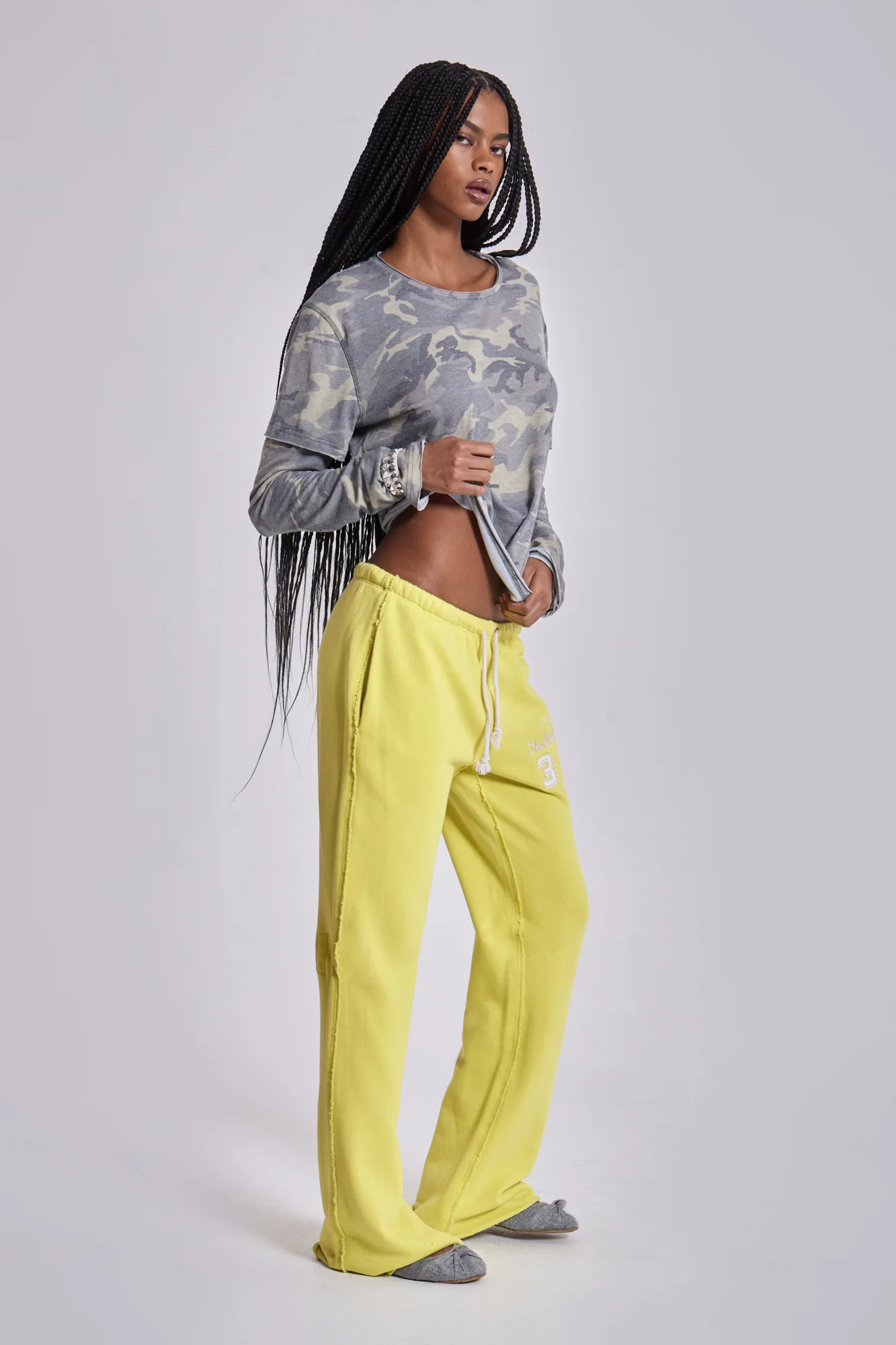 Cleo Slouchy Bootcut Jogger in Neon - Image 8