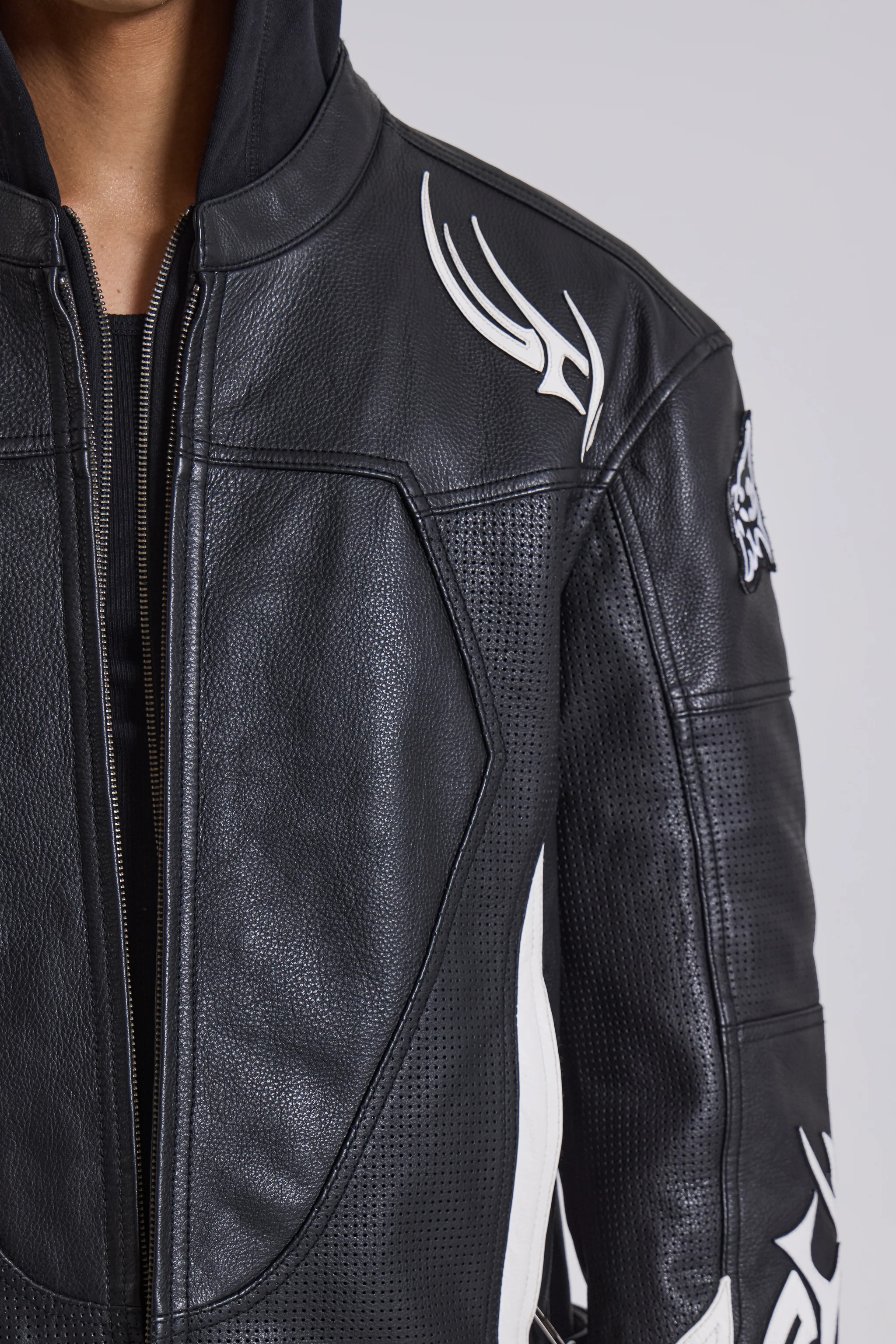 Crash Leather Biker Jacket - Image 13