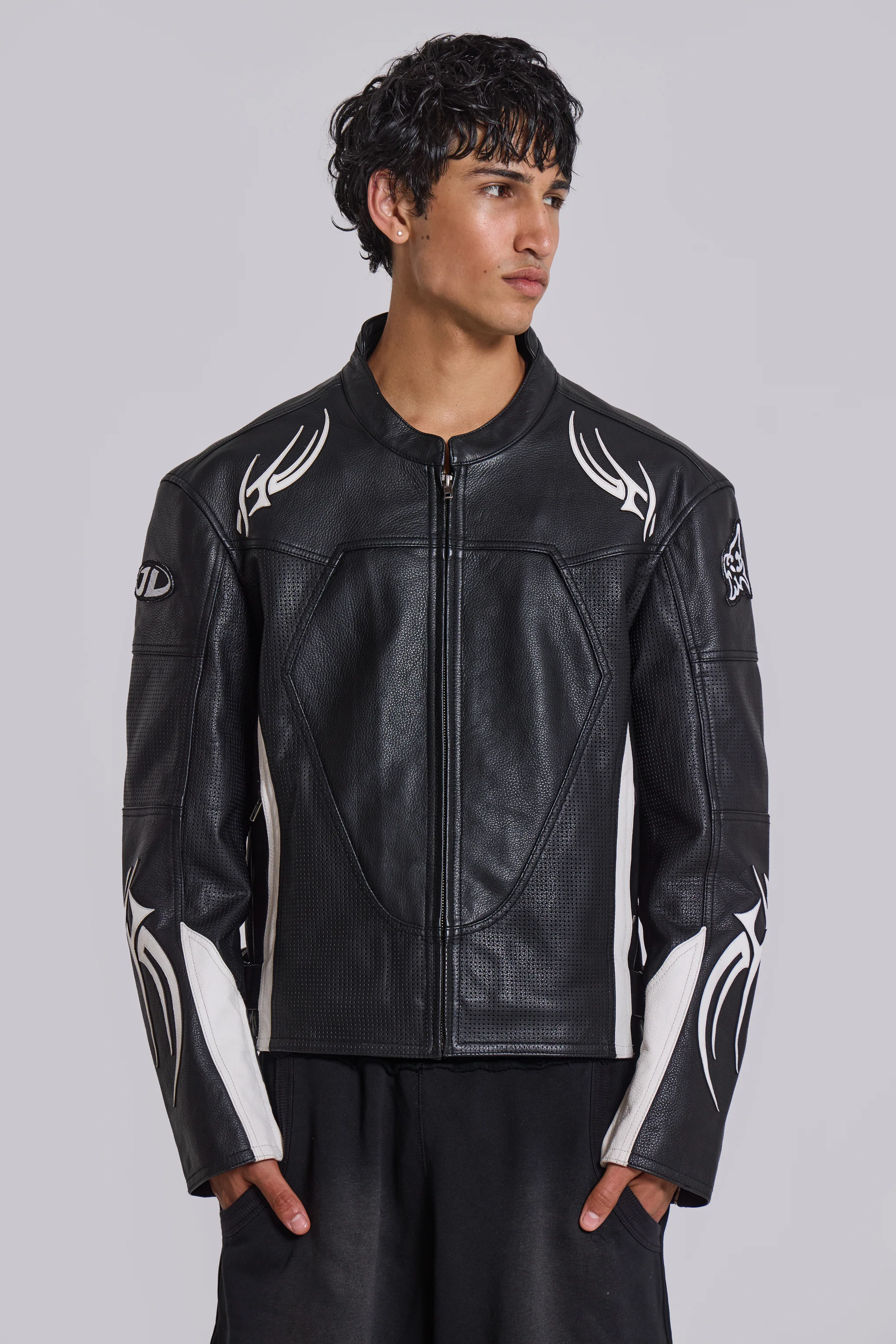 Crash Leather Biker Jacket - Image 5