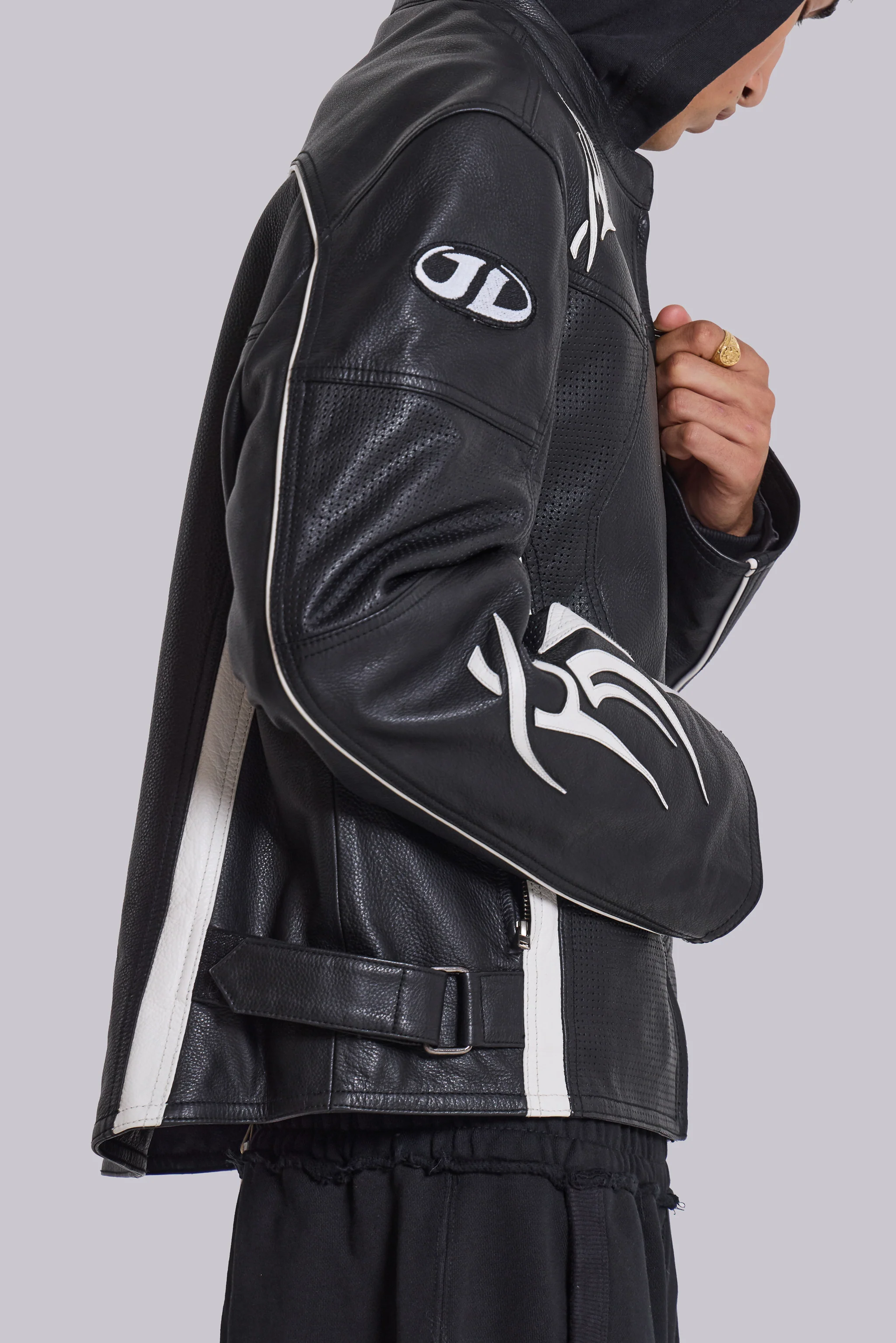 Crash Leather Biker Jacket - Image 7