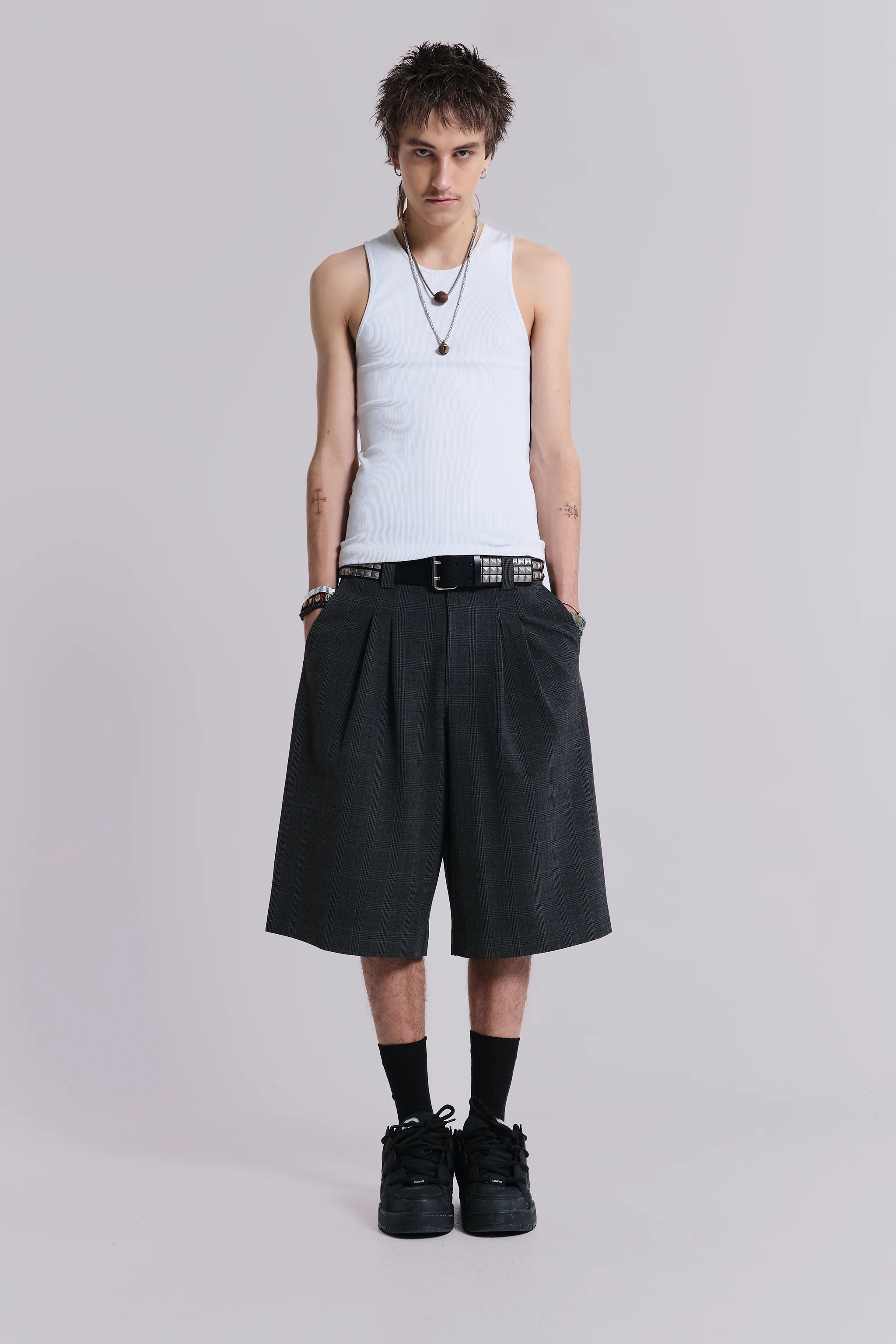 Dark Check Goliath Shorts - Image 2