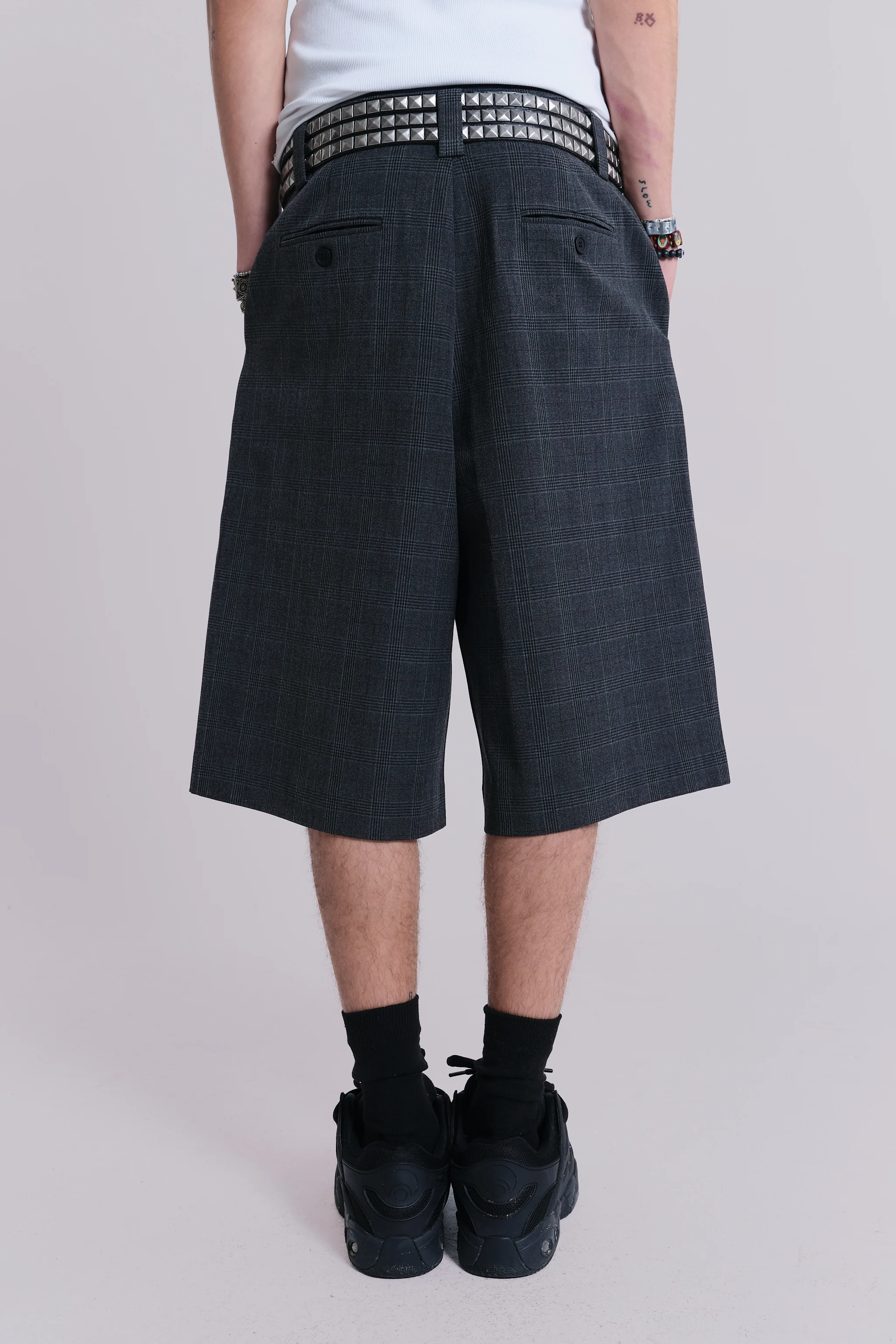 Dark Check Goliath Shorts - Image 3