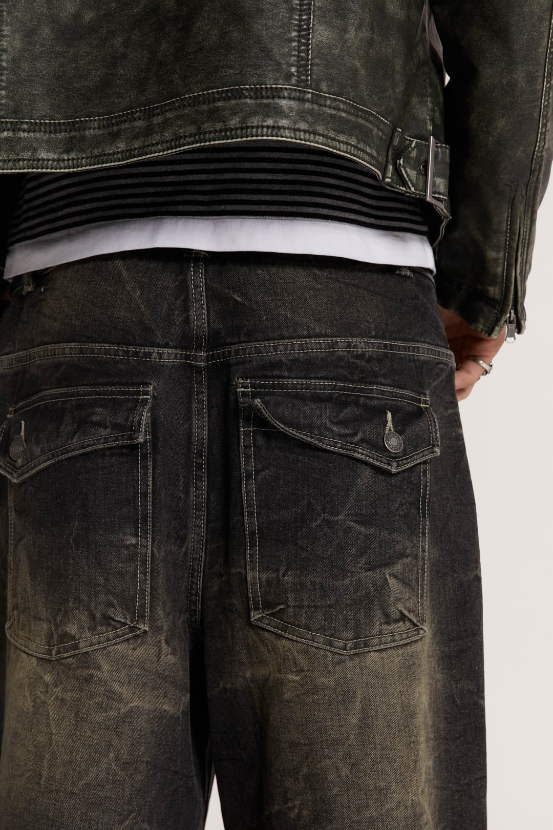 Washed Black Razor Jeans - Image 6