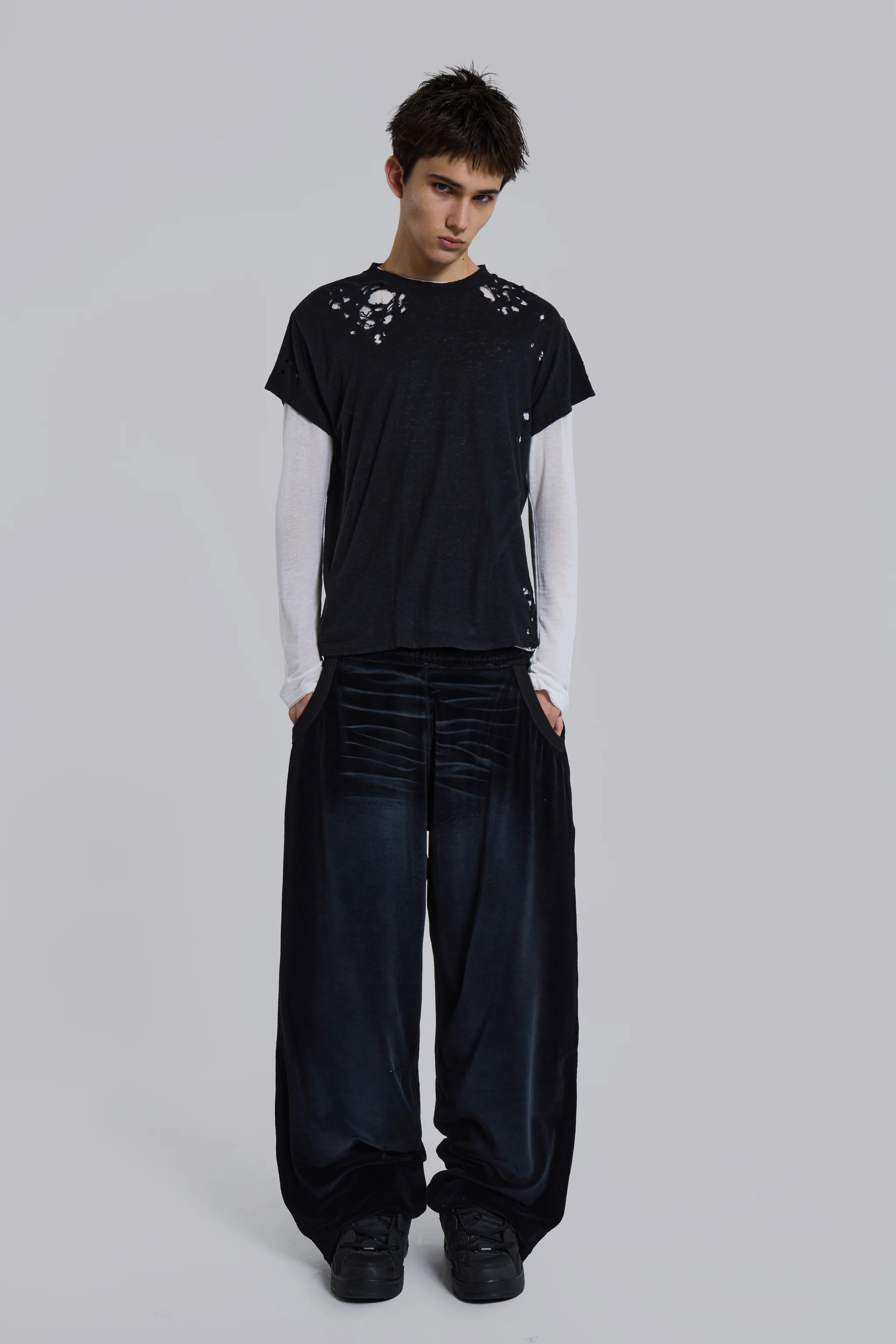 Denim Wash Velour Monster Jogger - Image 3