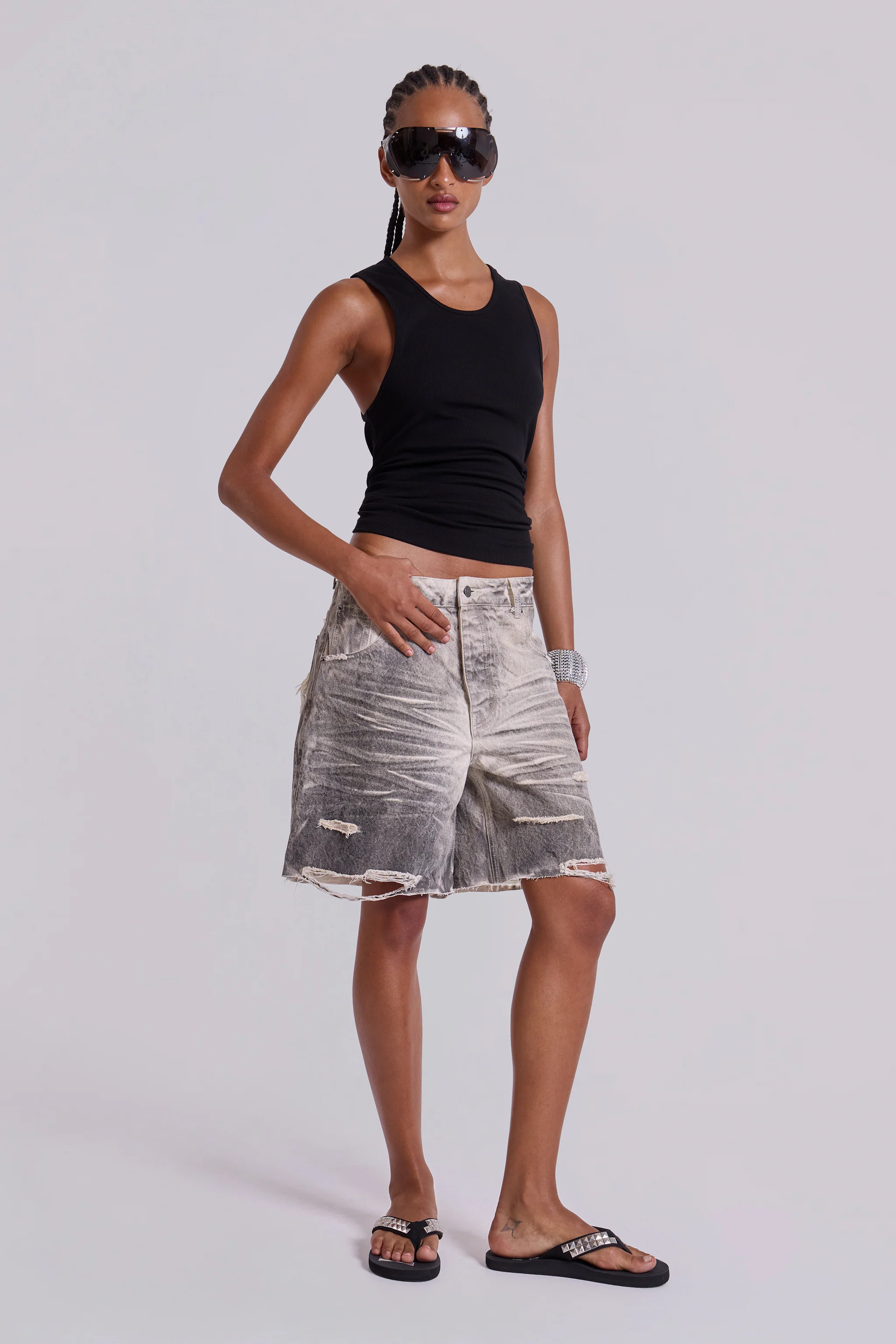 Dirty Studded Glasto Shorts - Image 5