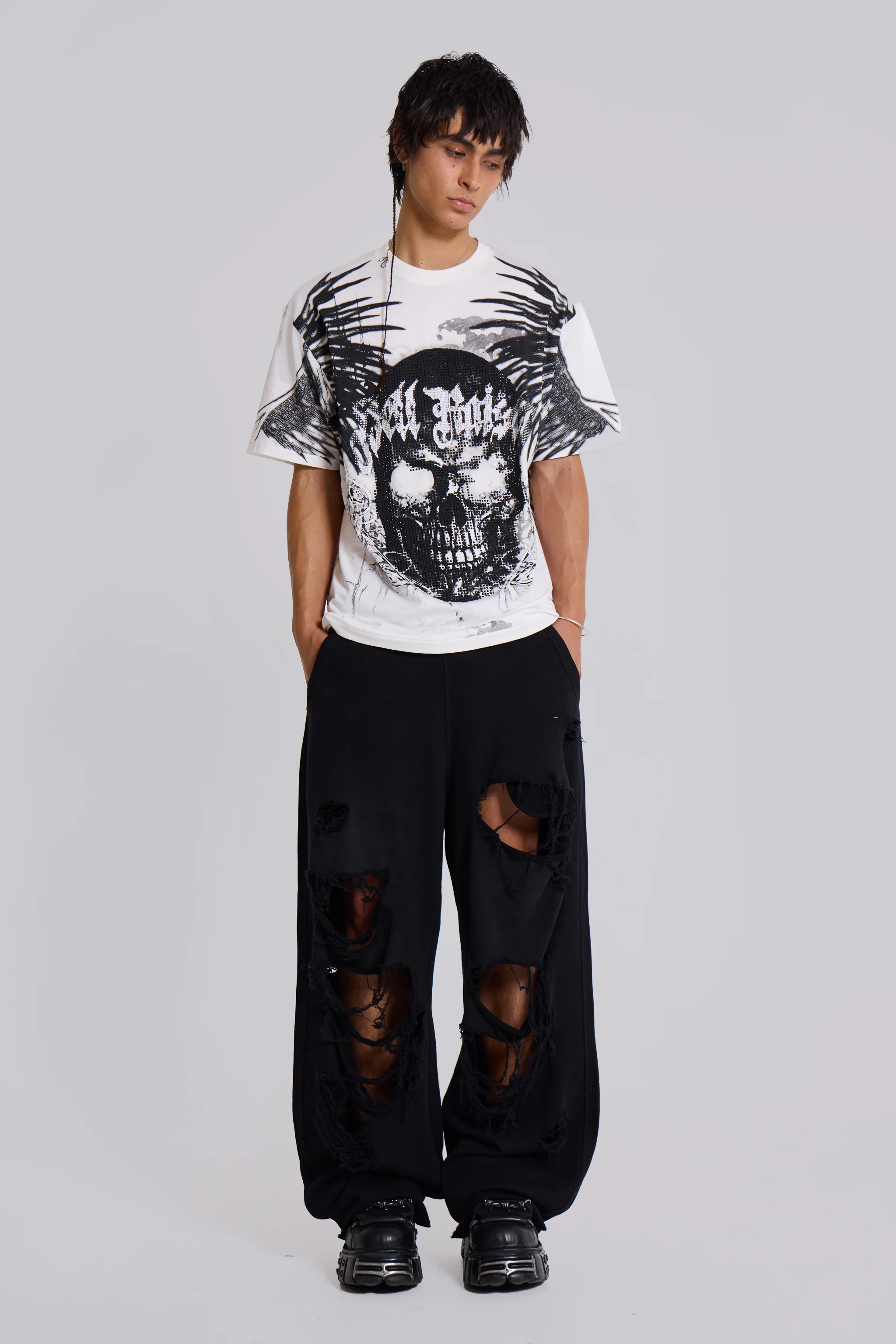 Distressed Black Baggy Monster Joggers - Image 3