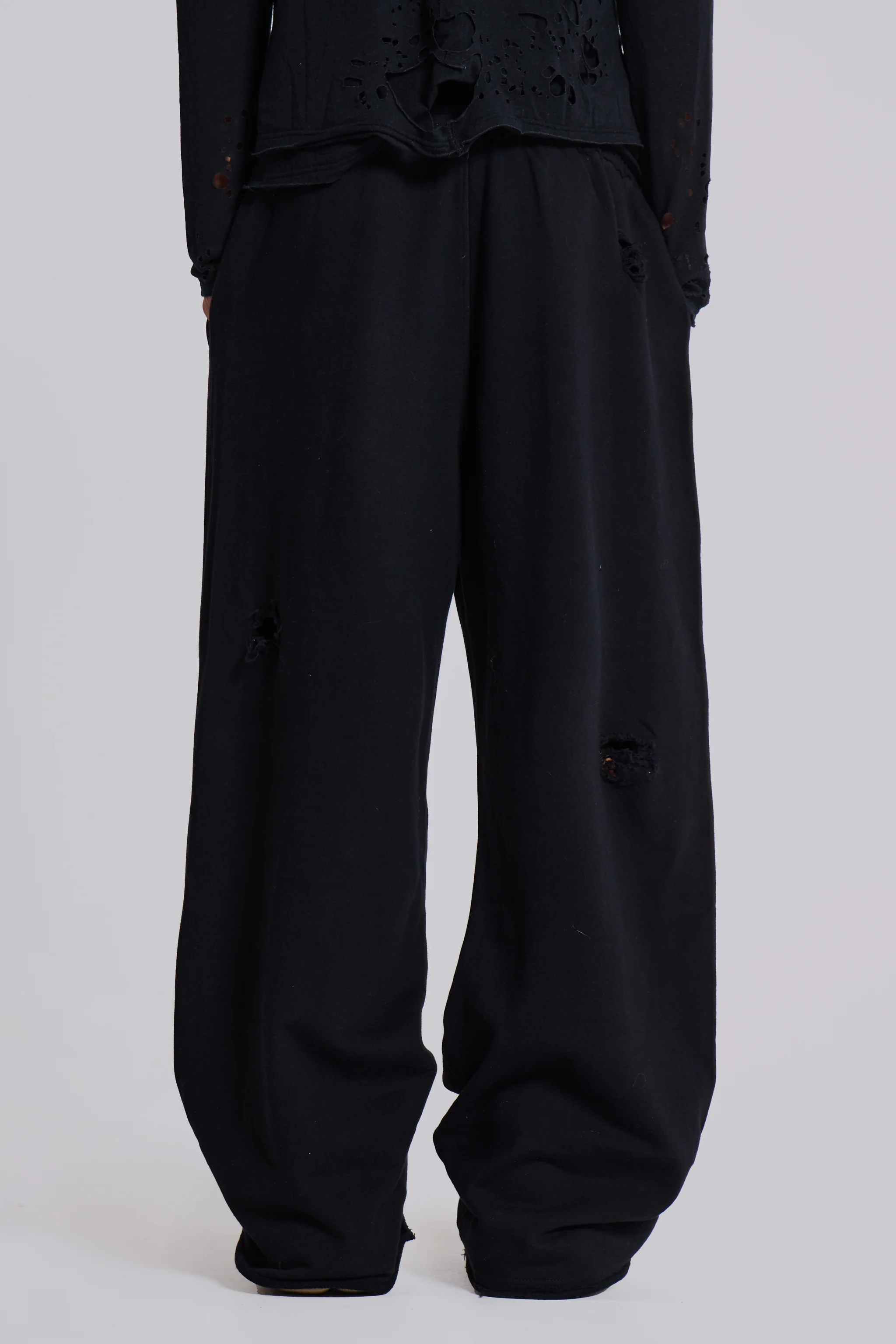 Distressed Black Baggy Monster Joggers - Image 5
