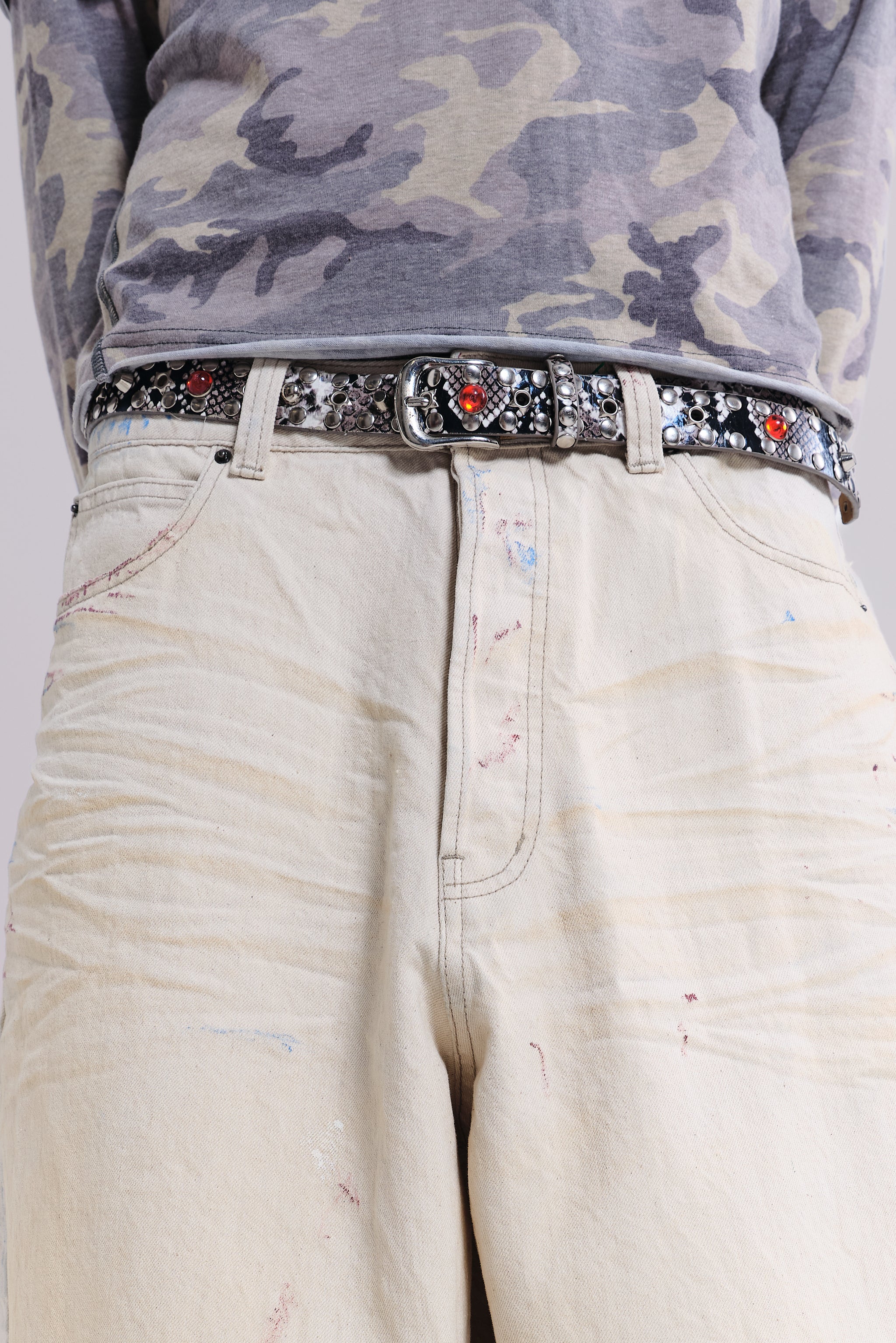 Ecru Paint Colossus Jeans - Image 3