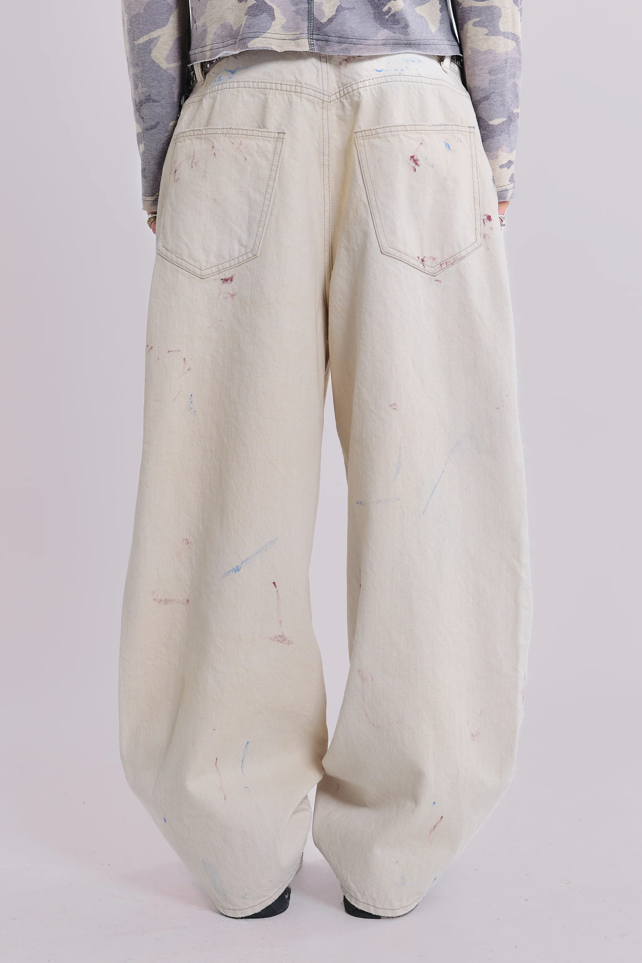 Ecru Paint Colossus Jeans - Image 6