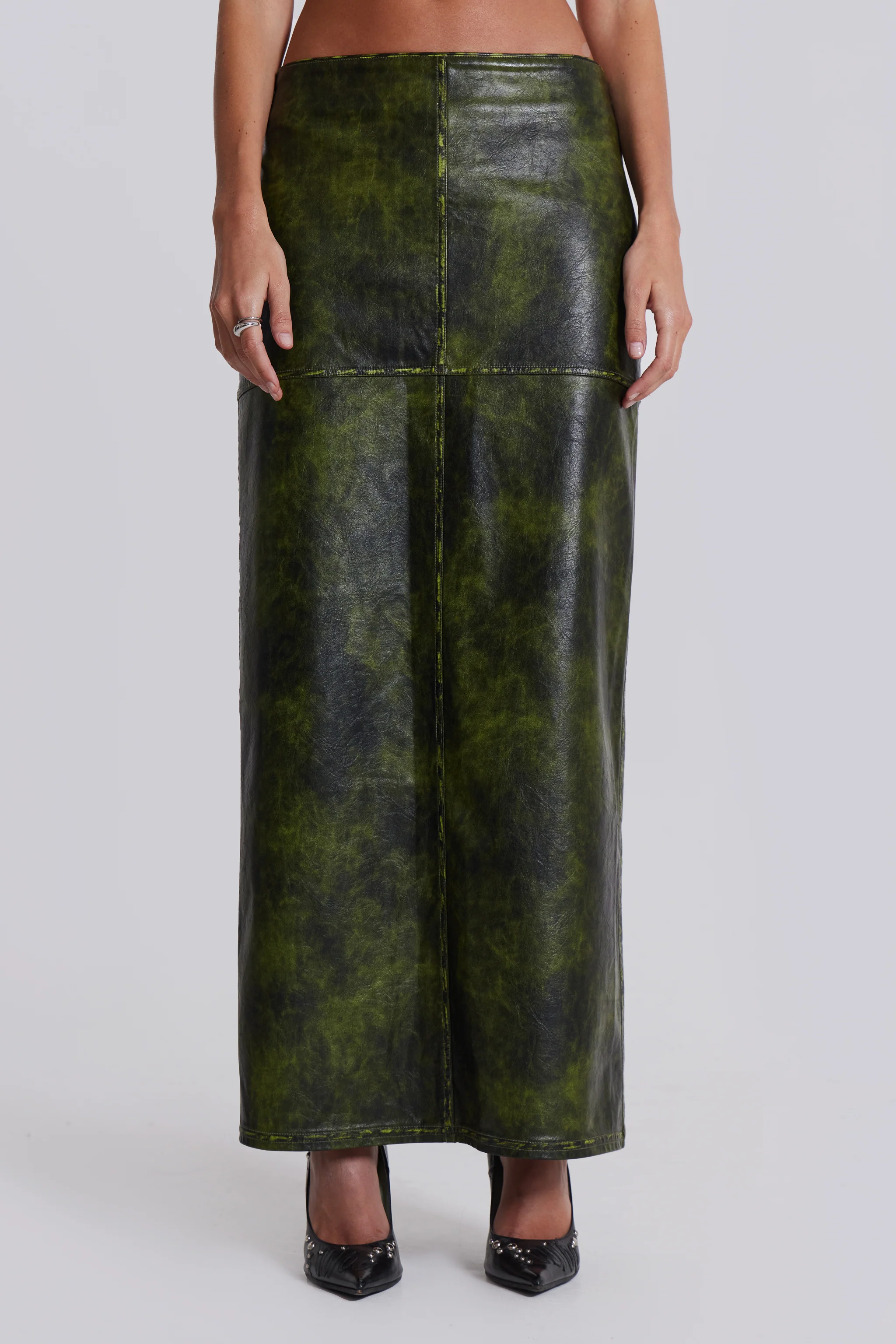 Venom Faux Leather Maxi Skirt - Image 4