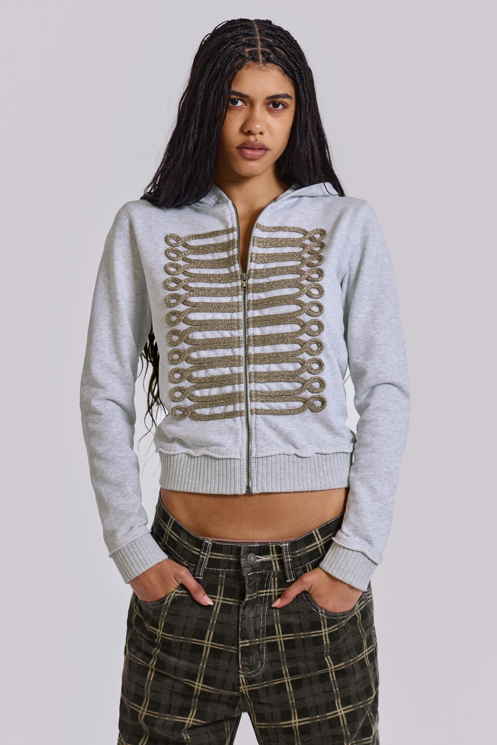Grey Marl Military Monster Hoodie - Image 5