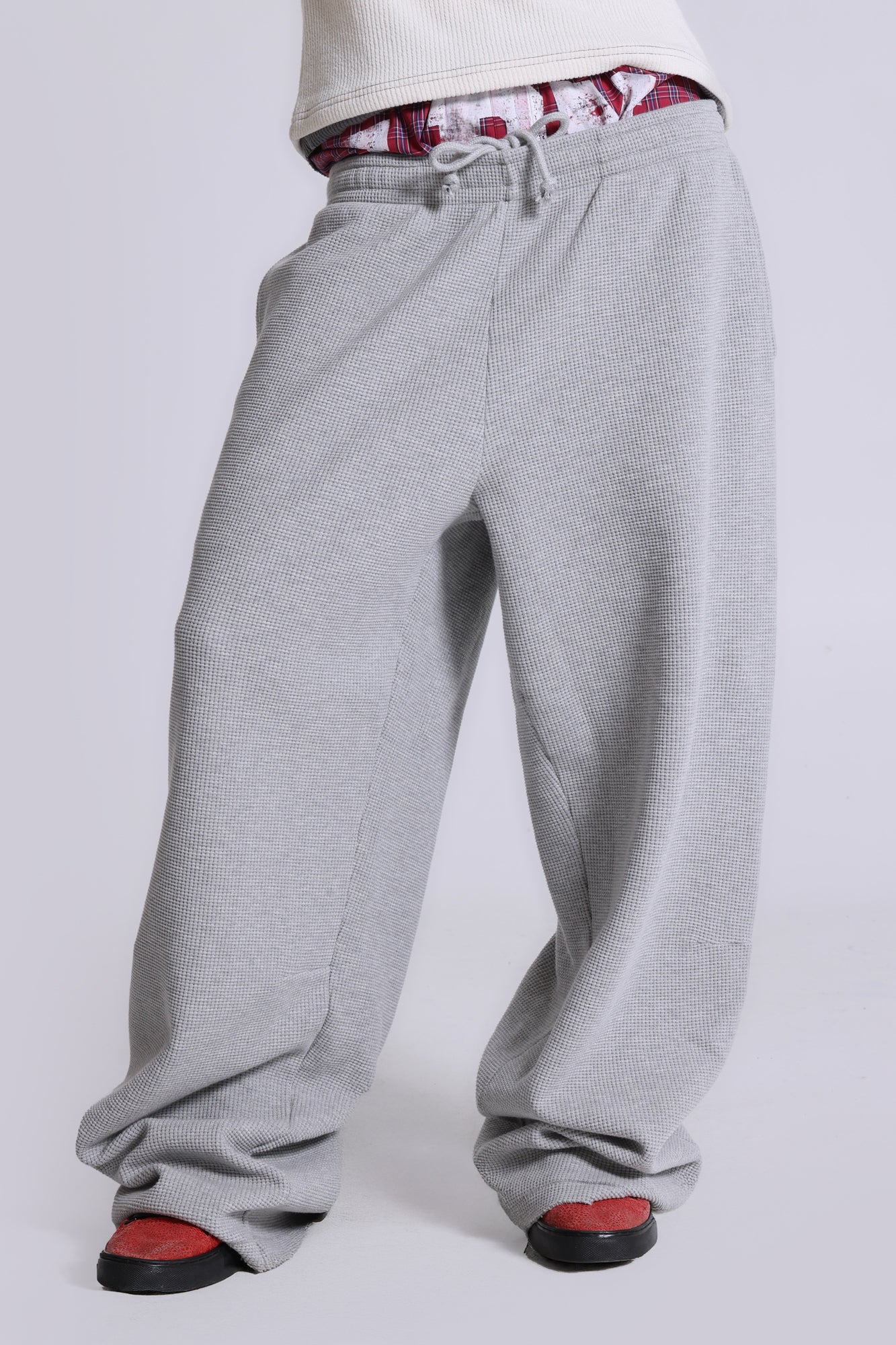 Grey Marl Waffle Monster Joggers - Image 2