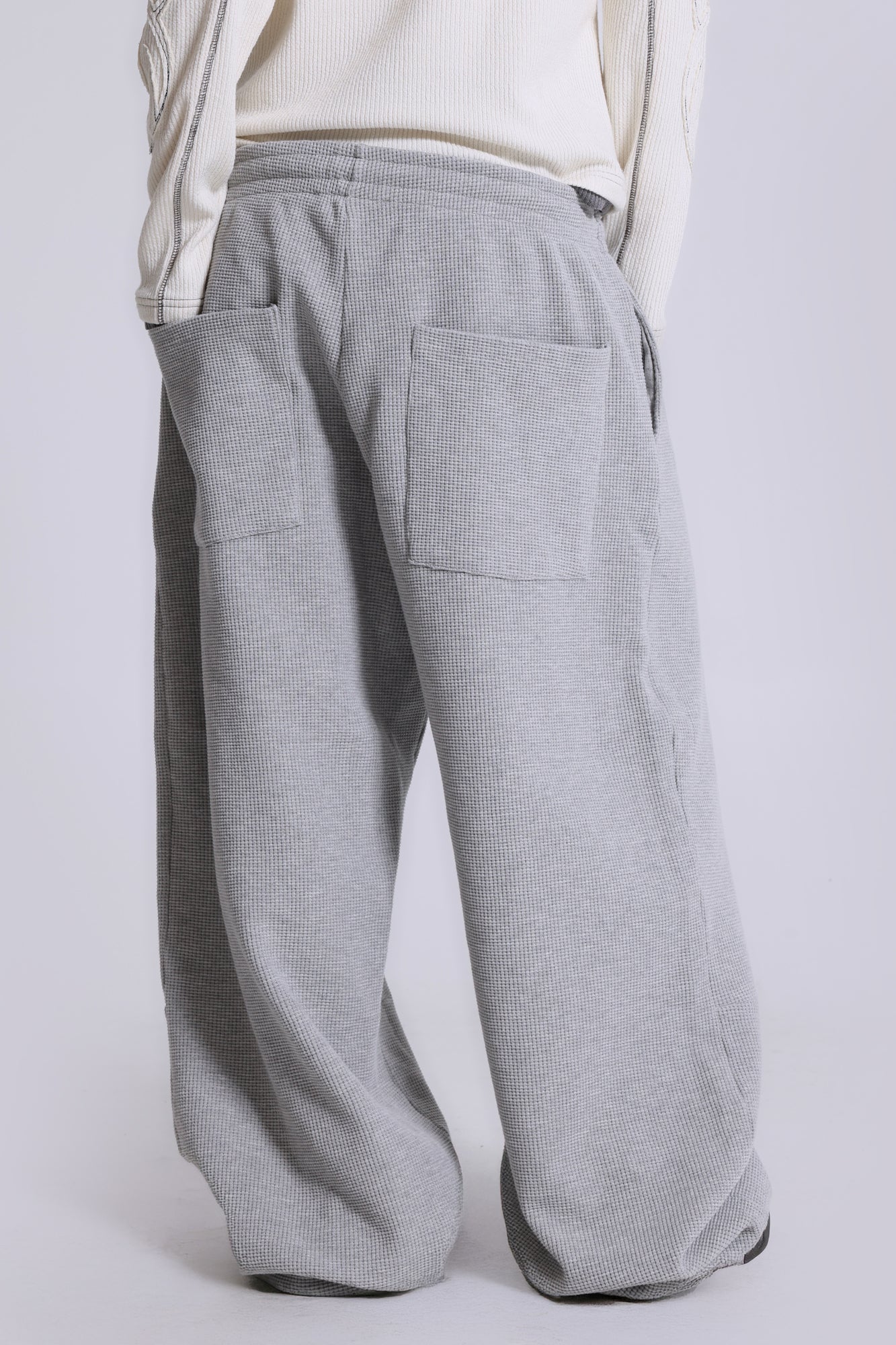 Grey Marl Waffle Monster Joggers - Image 3