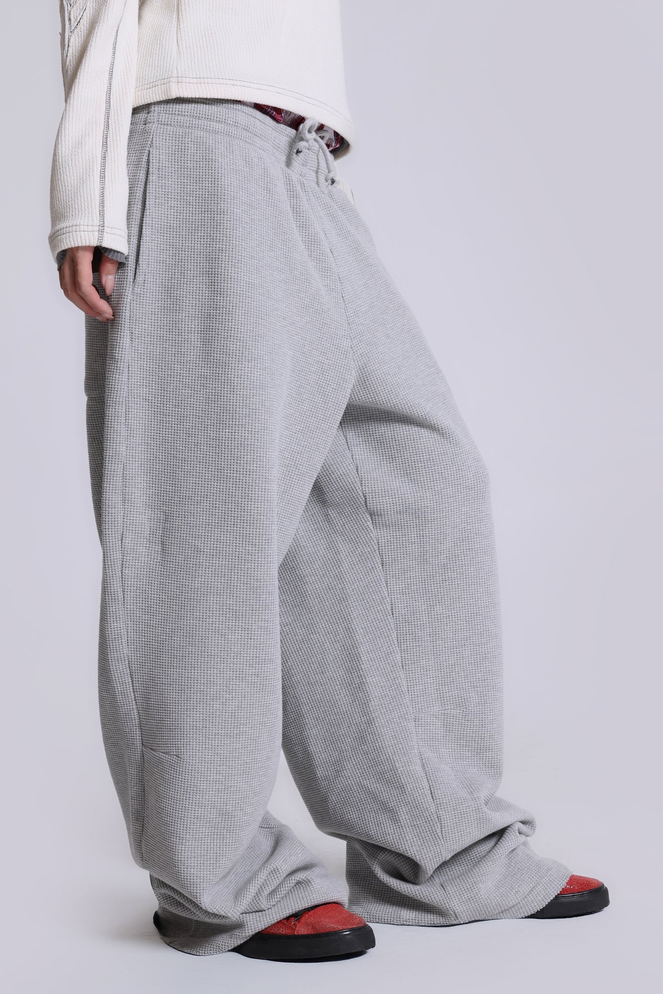 Grey Marl Waffle Monster Joggers - Image 5