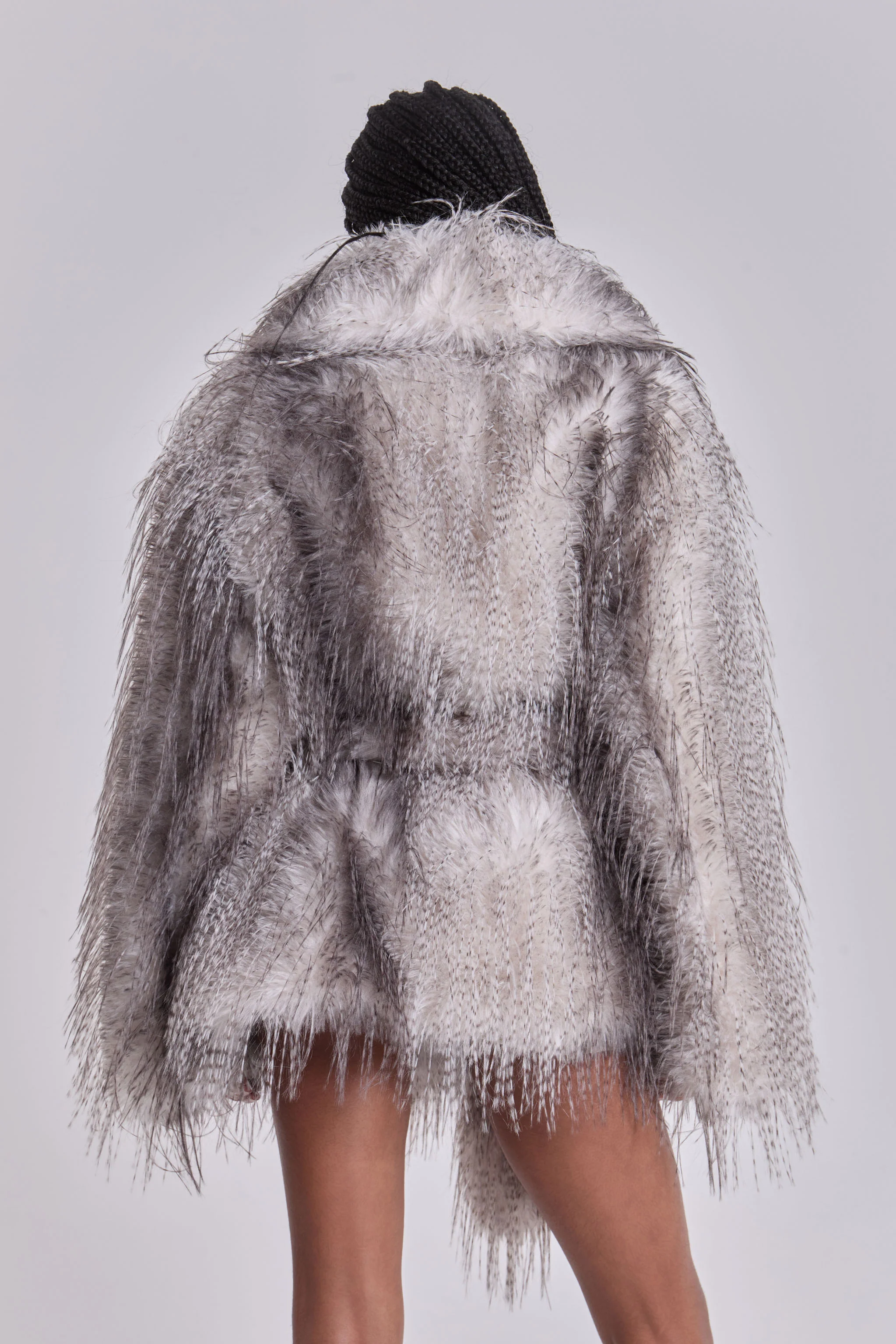 Haka Faux Feather Fur Belted Coat - Image 3