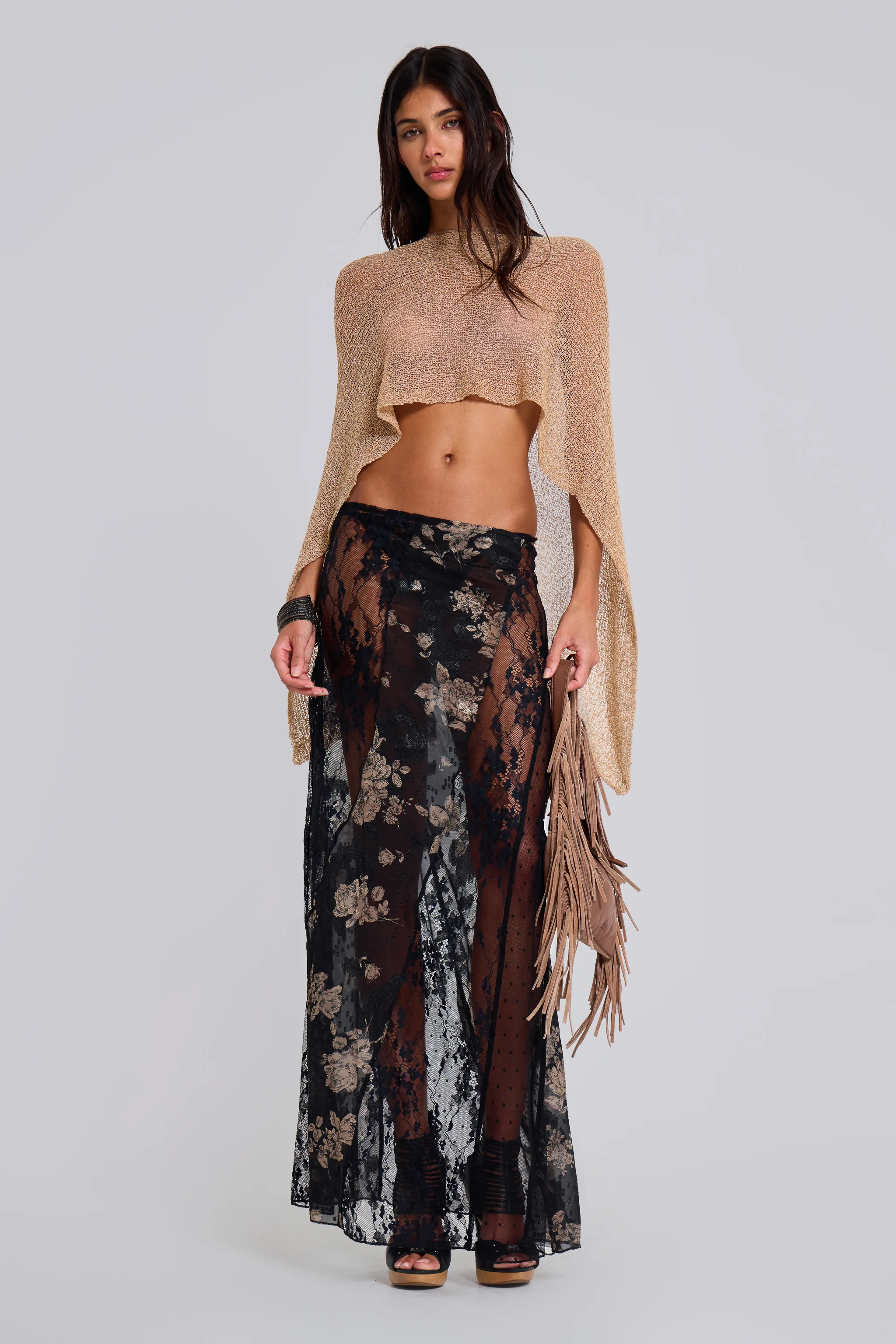Infinity Multiway Knit Cape in Sand - Image 14