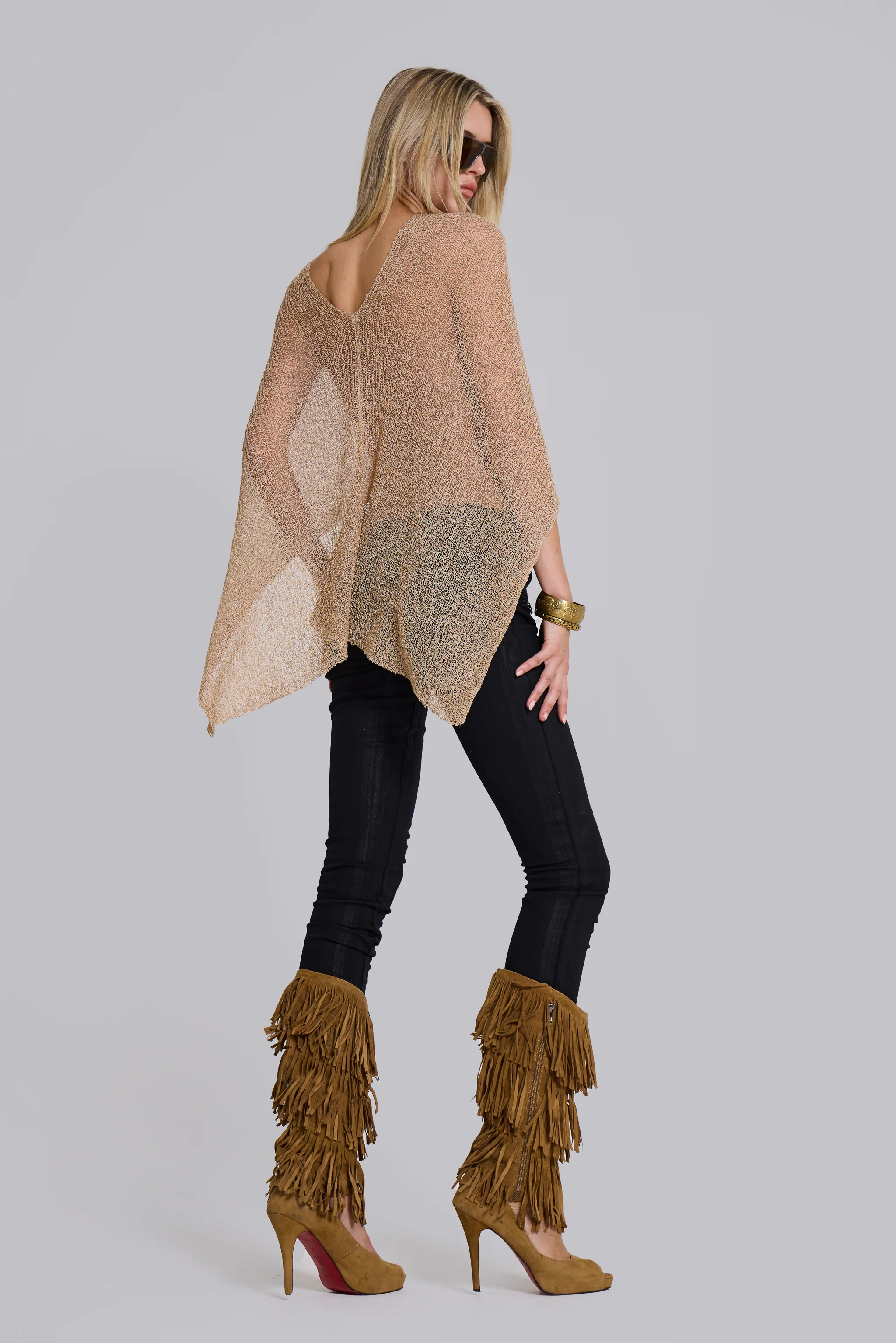 Infinity Multiway Knit Cape in Sand - Image 4