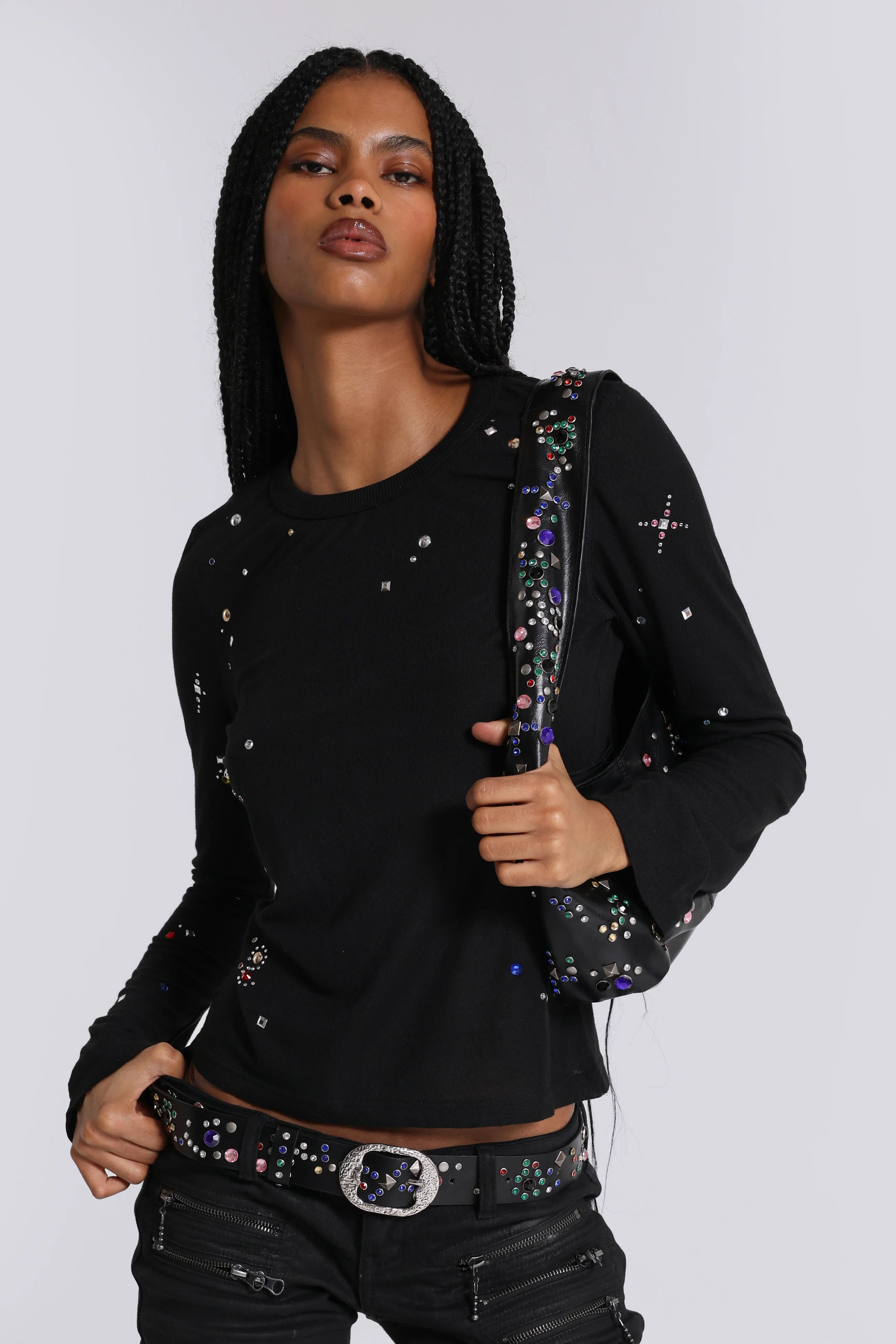 Jexa Jewel Studded Long Sleeve Top - Image 7