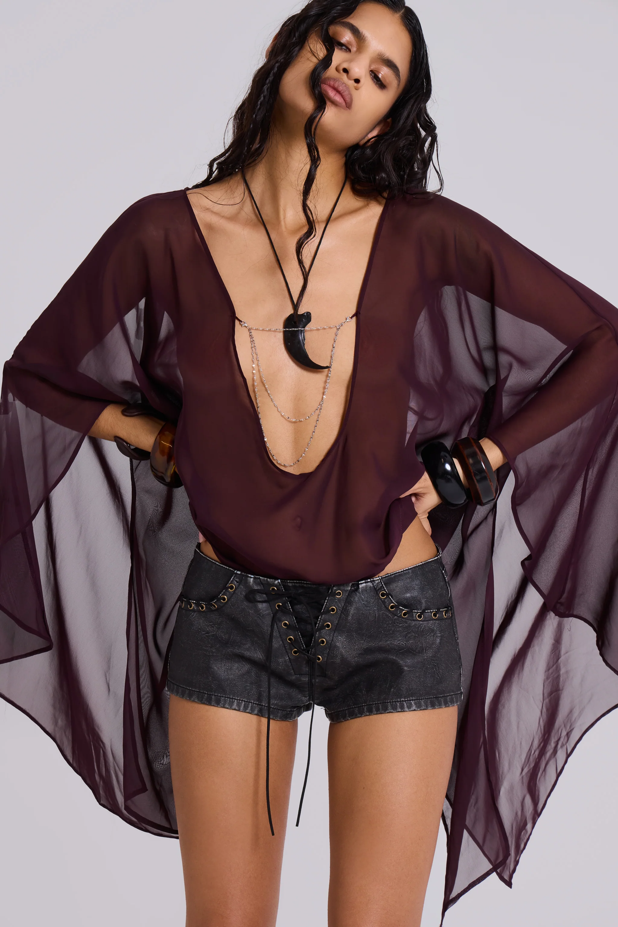 Kaiane Chiffon Cape Top - Image 9