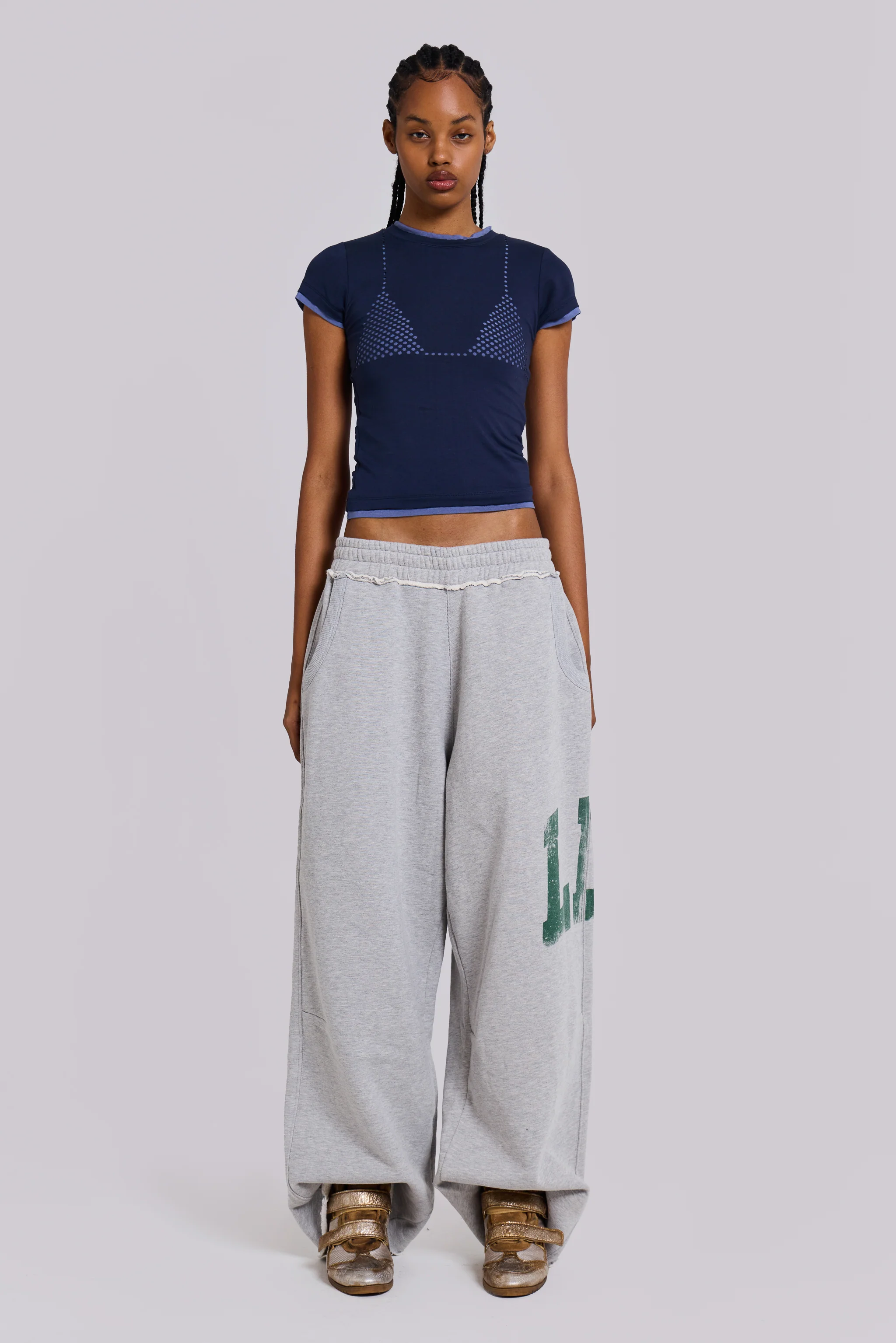 LDN Print Grey Marl Monster Joggers - Image 4