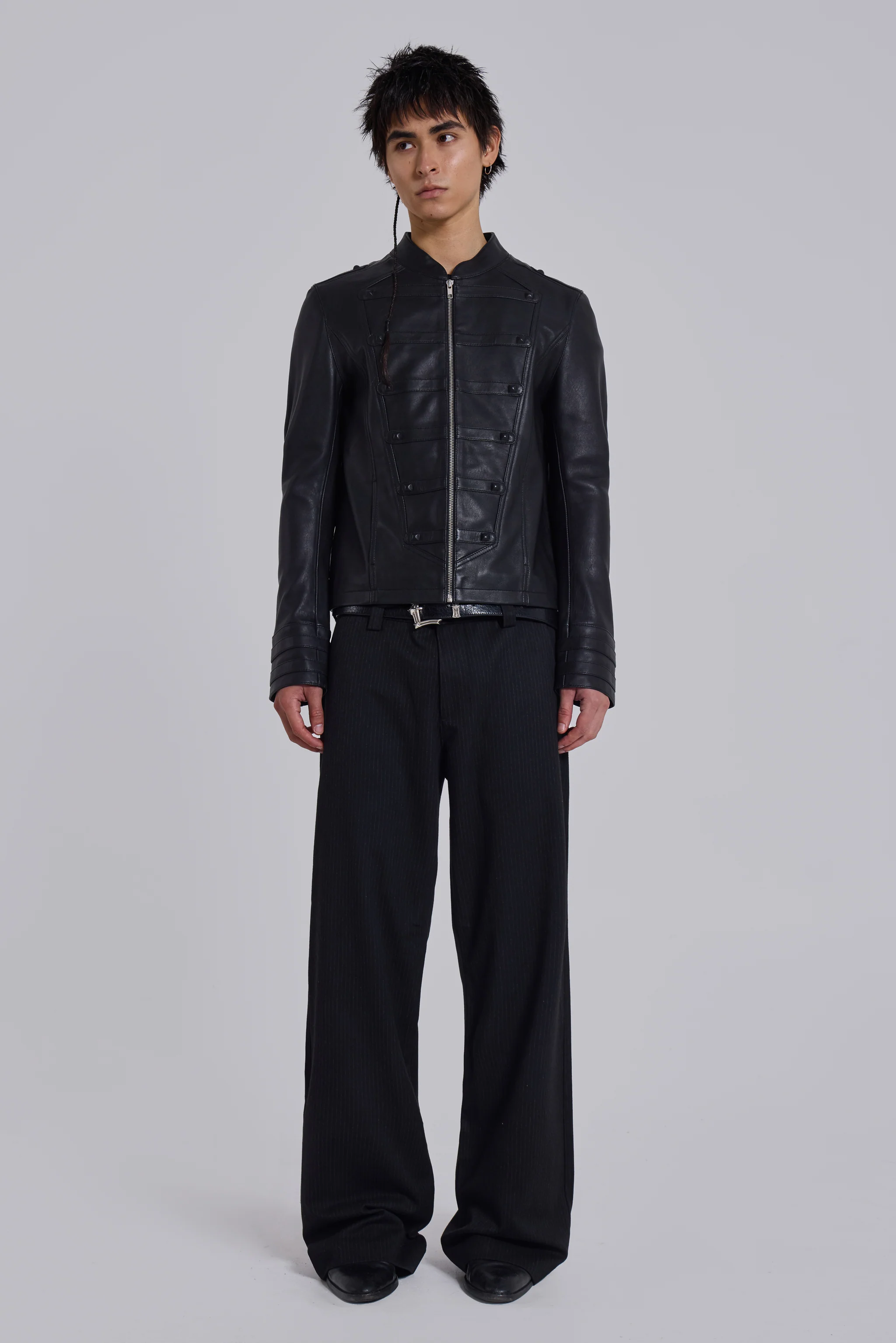 Leather Military Jacket - Image 2