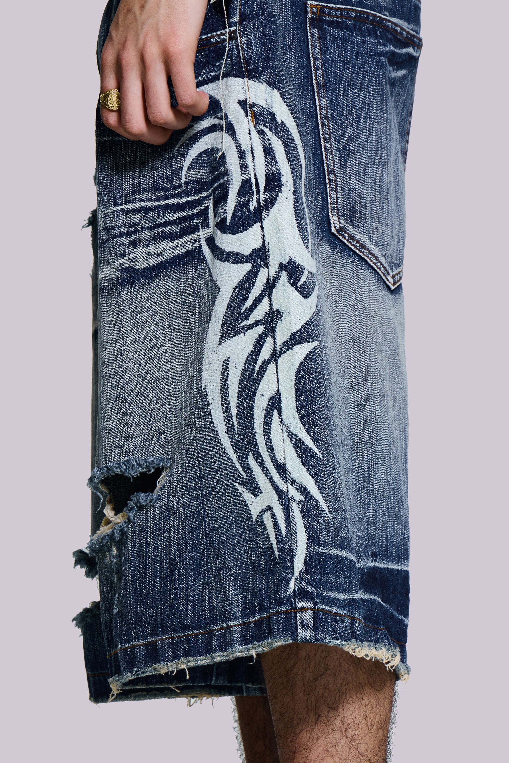 Light Wash Blade Colossus Jorts - Image 10