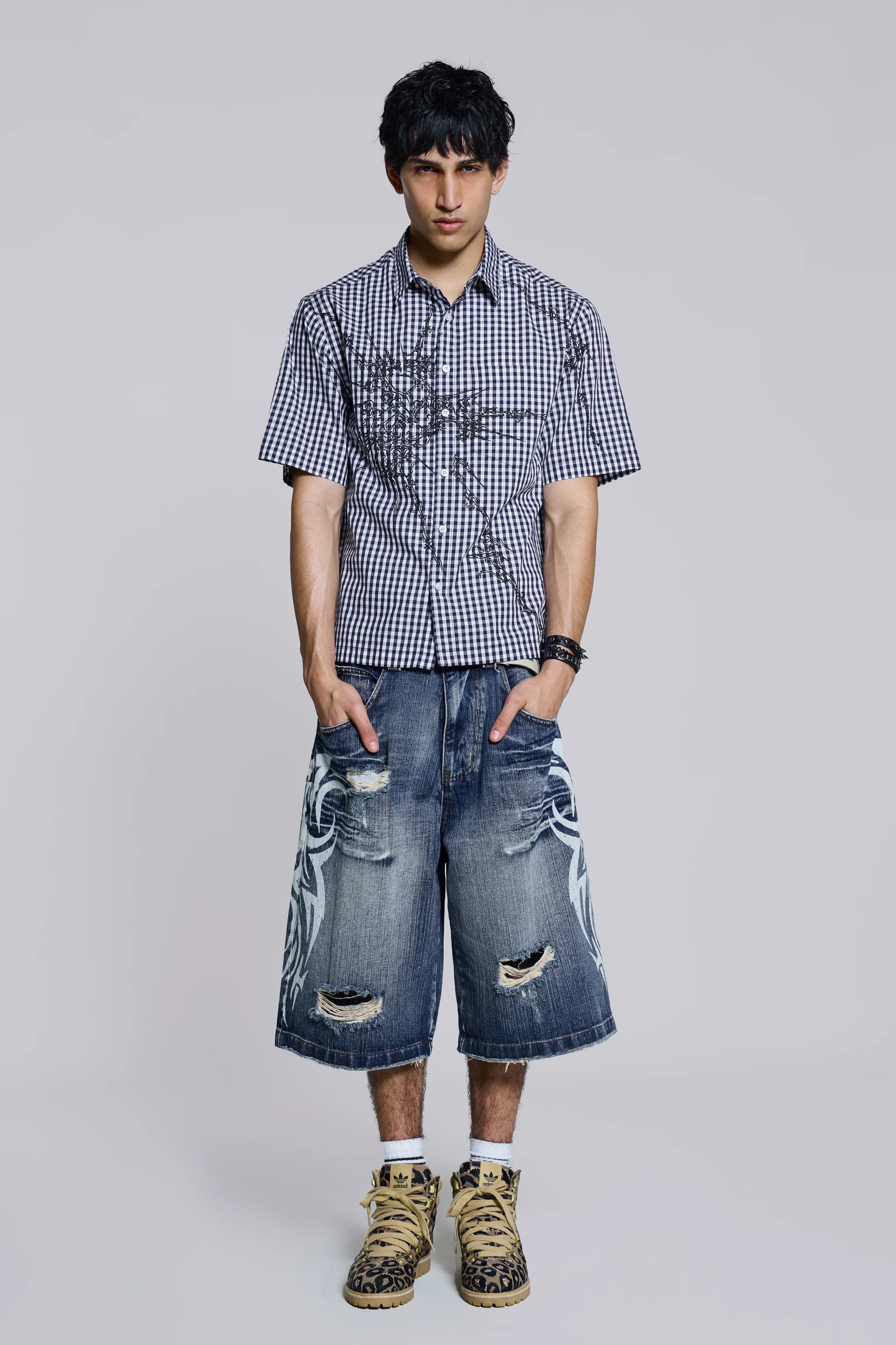 Light Wash Blade Colossus Jorts - Image 3