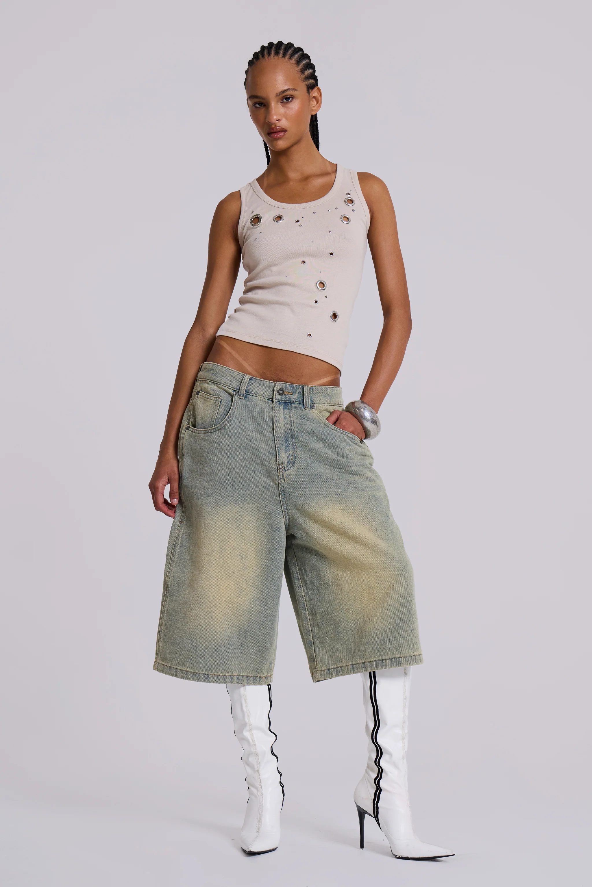 Light Wash Jumbo Jorts - Image 4