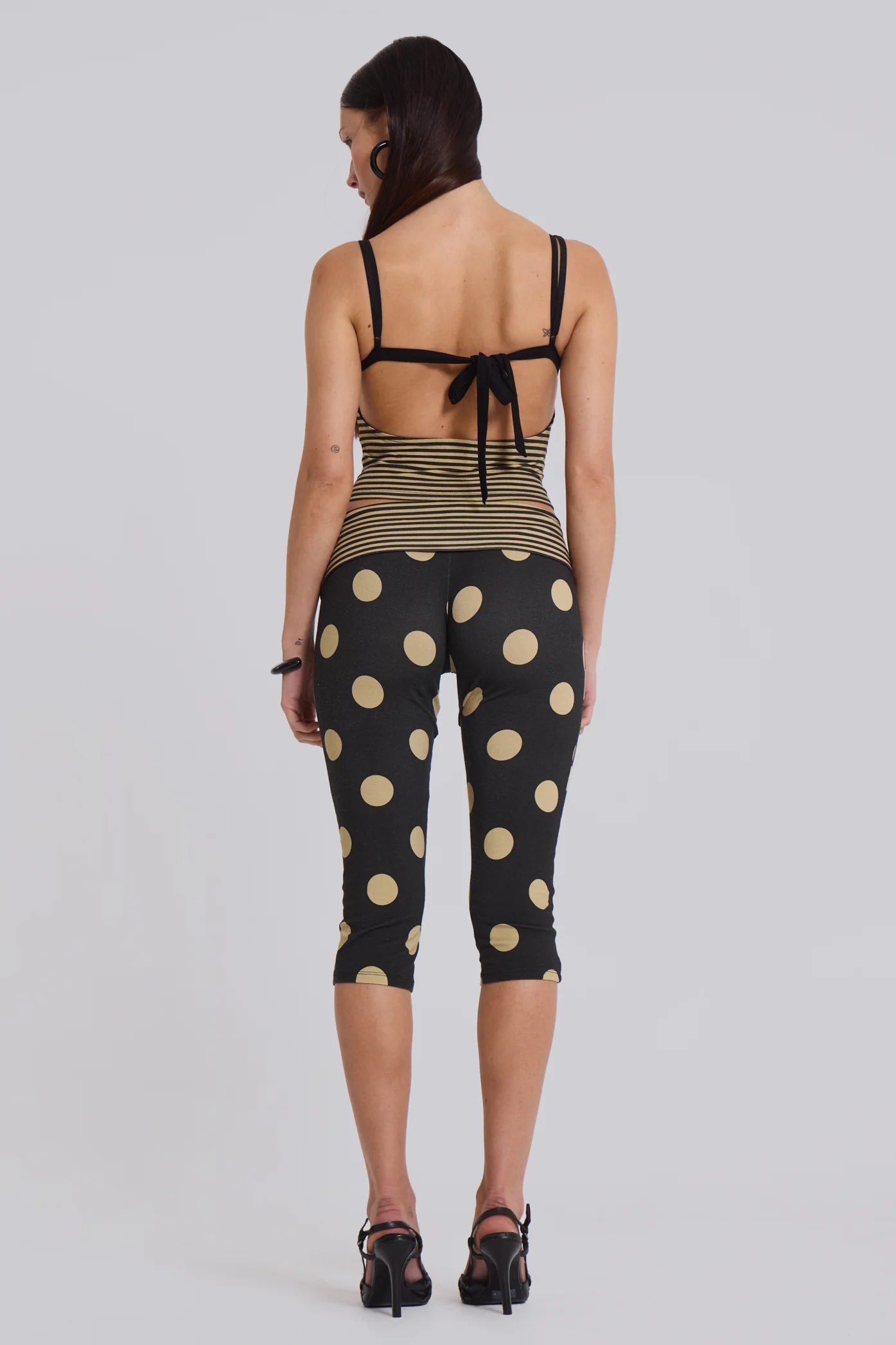 Lola Foldover Capris in Polkadot Stripe - Image 8